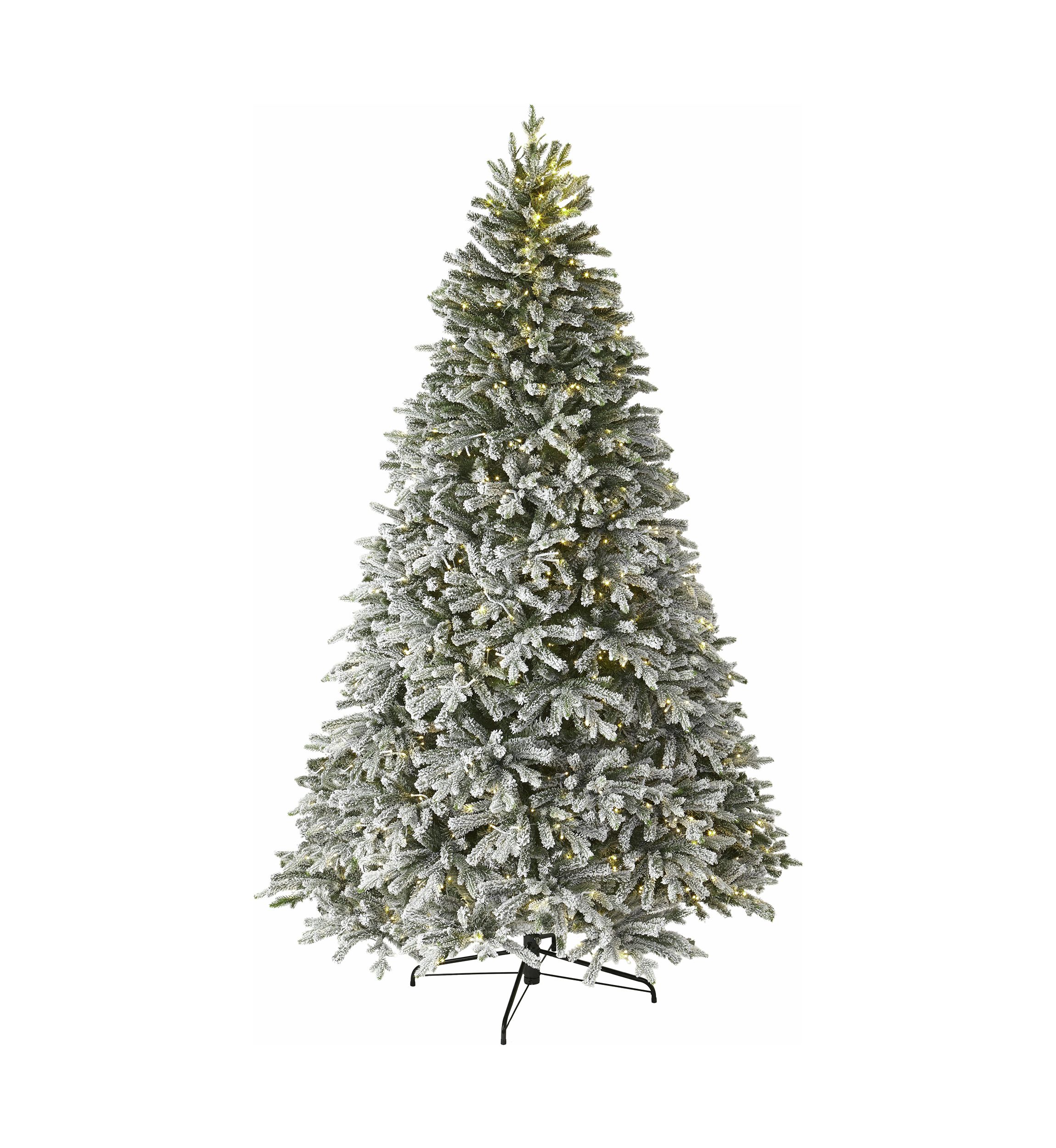 9 Pre Lit LED 4 Color Flocked Christmas Tree