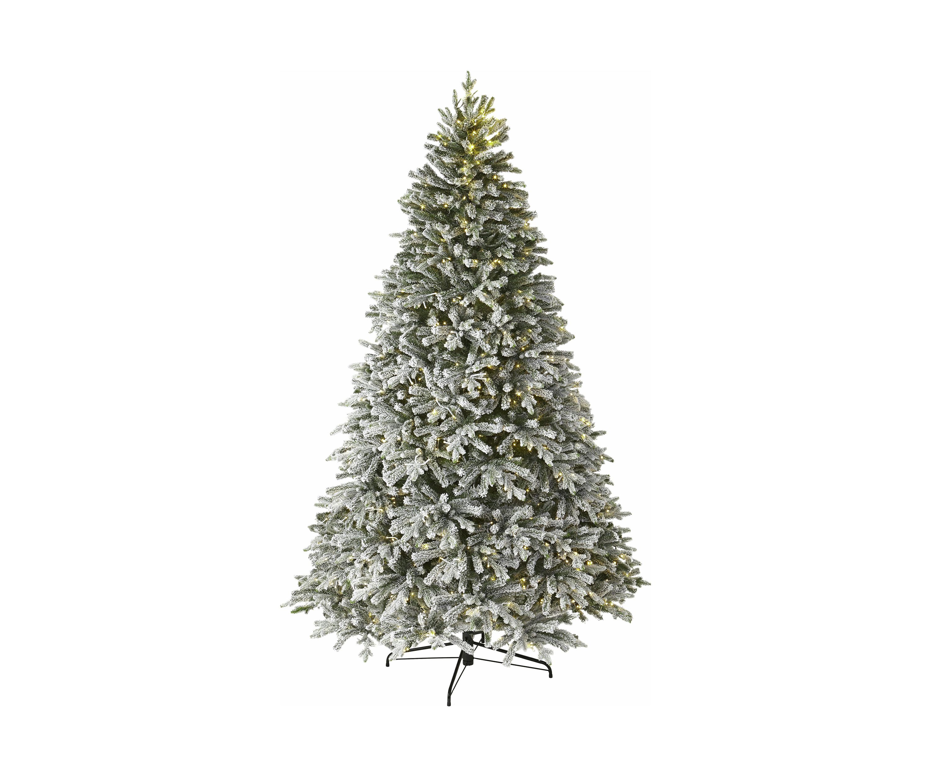 9 Pre Lit LED 4 Color Flocked Christmas Tree