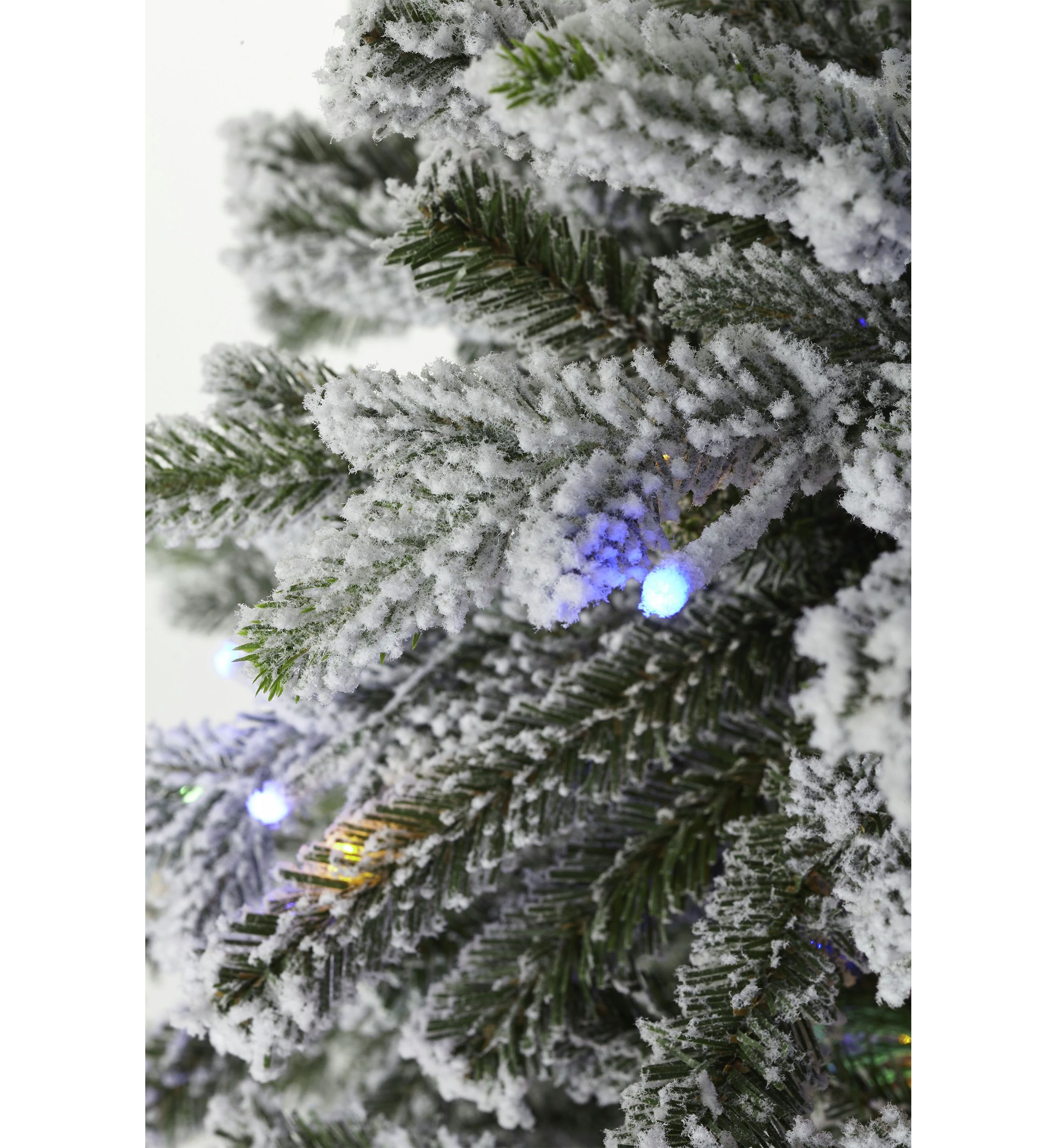9 Pre Lit LED 4 Color Flocked Christmas Tree