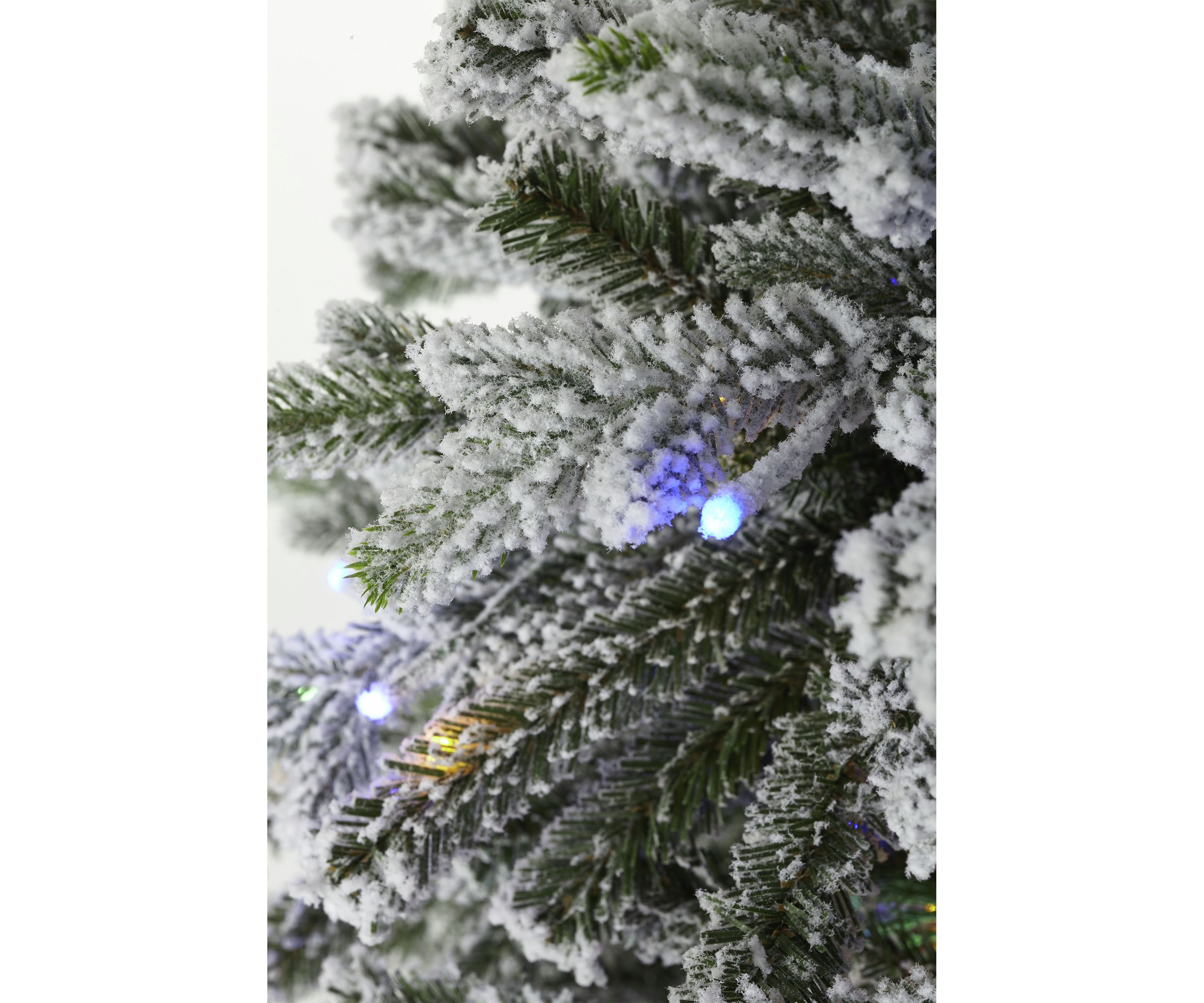 9 Pre Lit LED 4 Color Flocked Christmas Tree