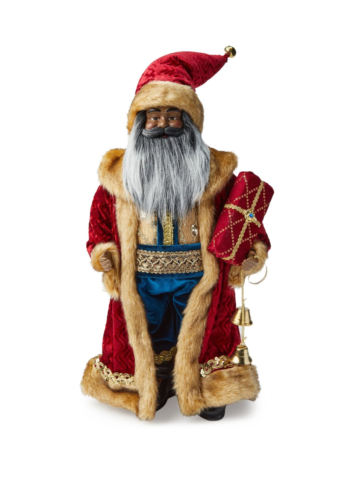 African American Traditional Blue and Red Santa