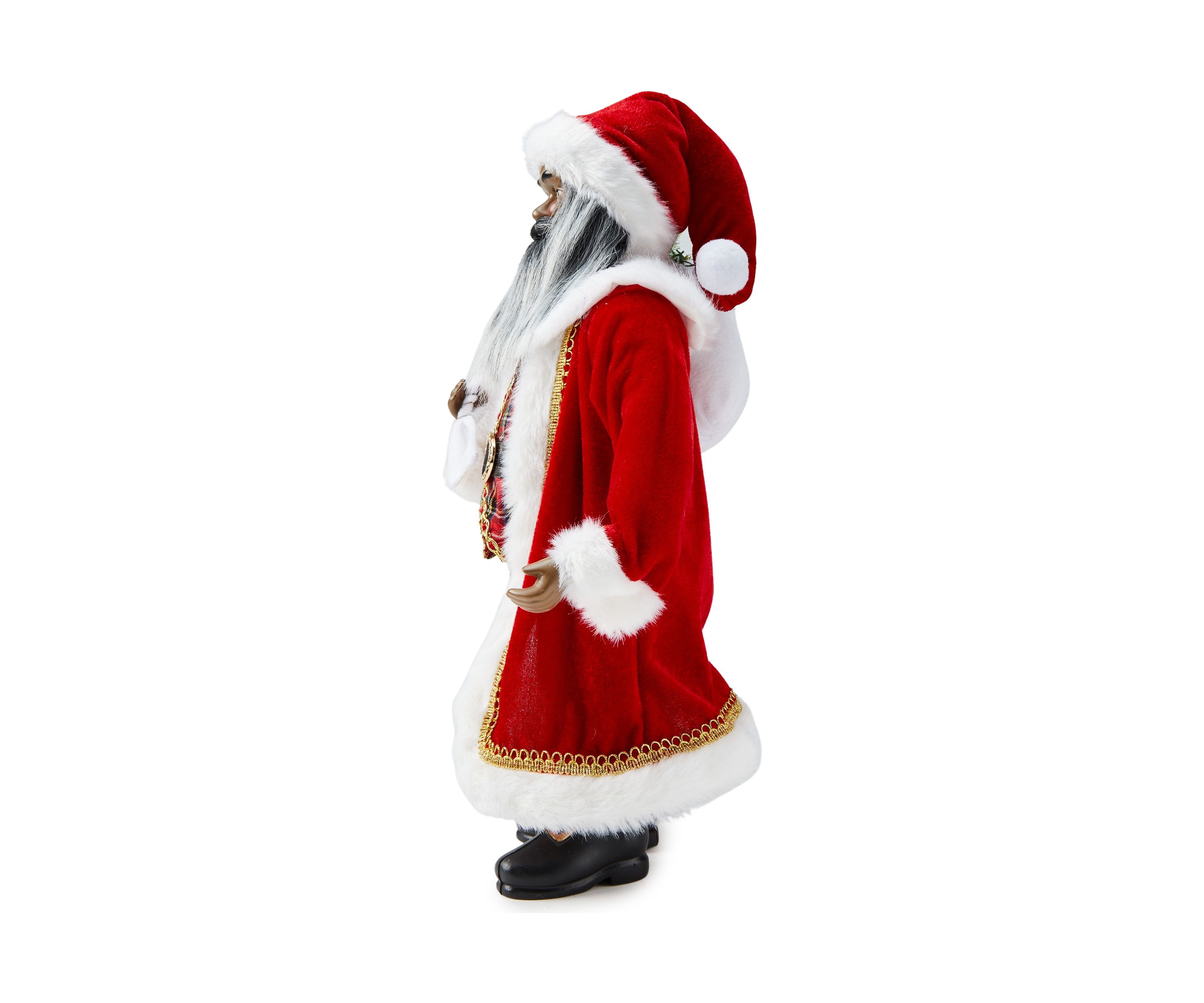 African American Plaid Vest Santa