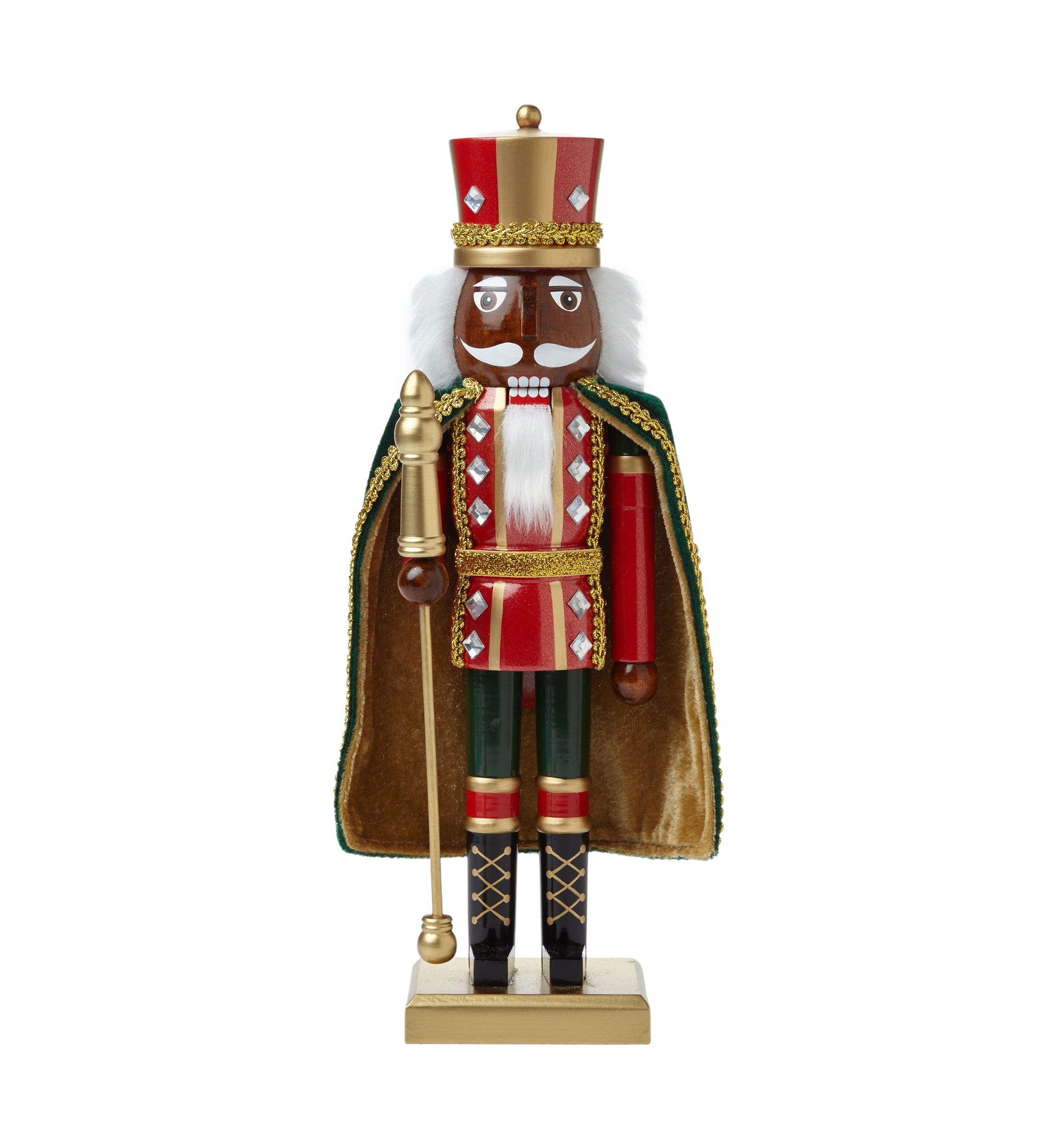 14 H African American Green Cape Nutcracker Decoration