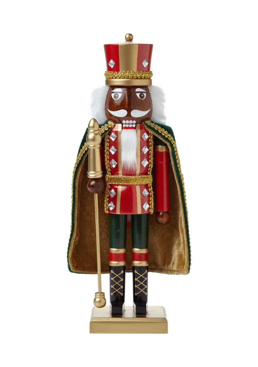 14 H African American Green Cape Nutcracker Decoration
