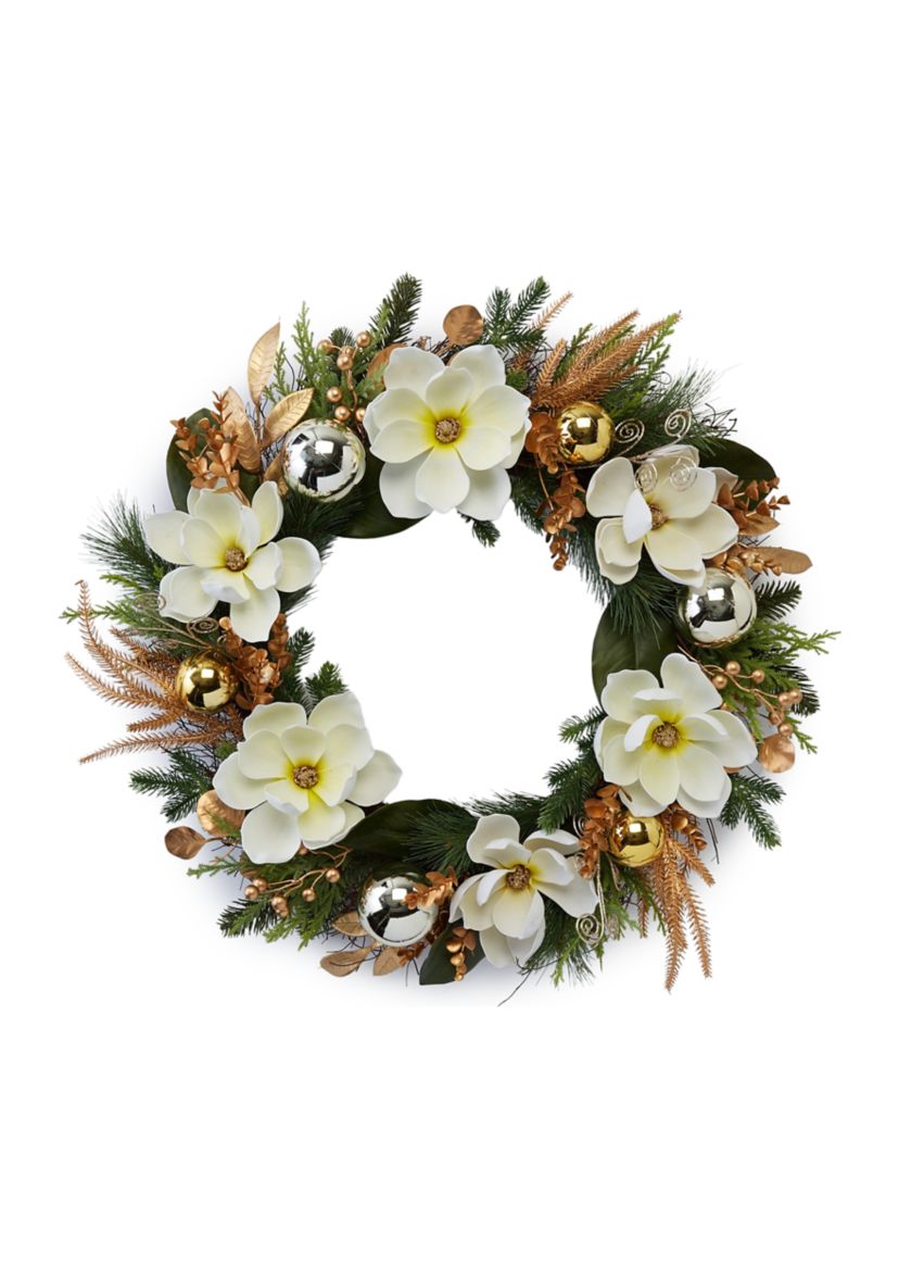 Magnolia Gold Accent Wreath
