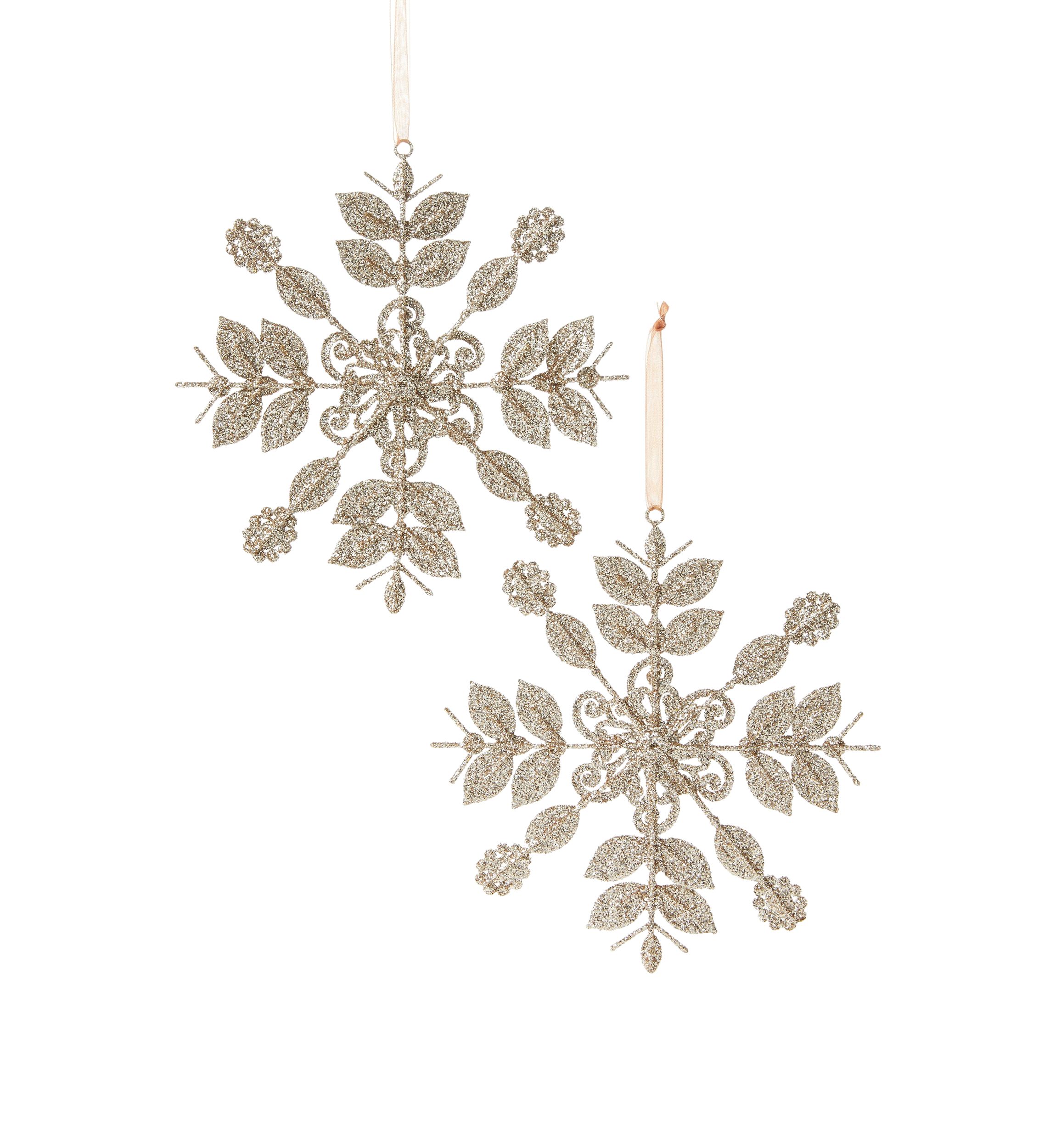Jeweled Snowflake Ornaments - Set of 2