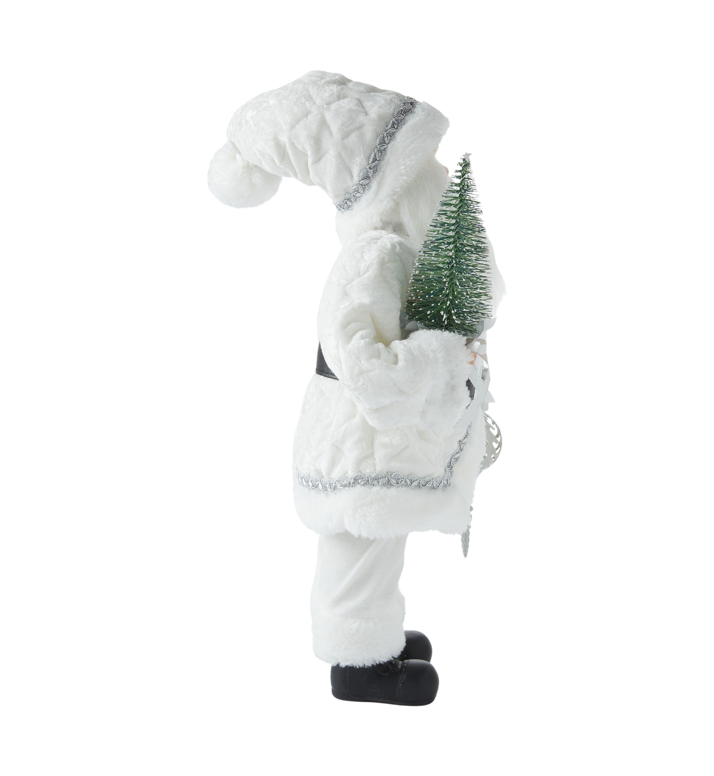White Silver Santa Figurine