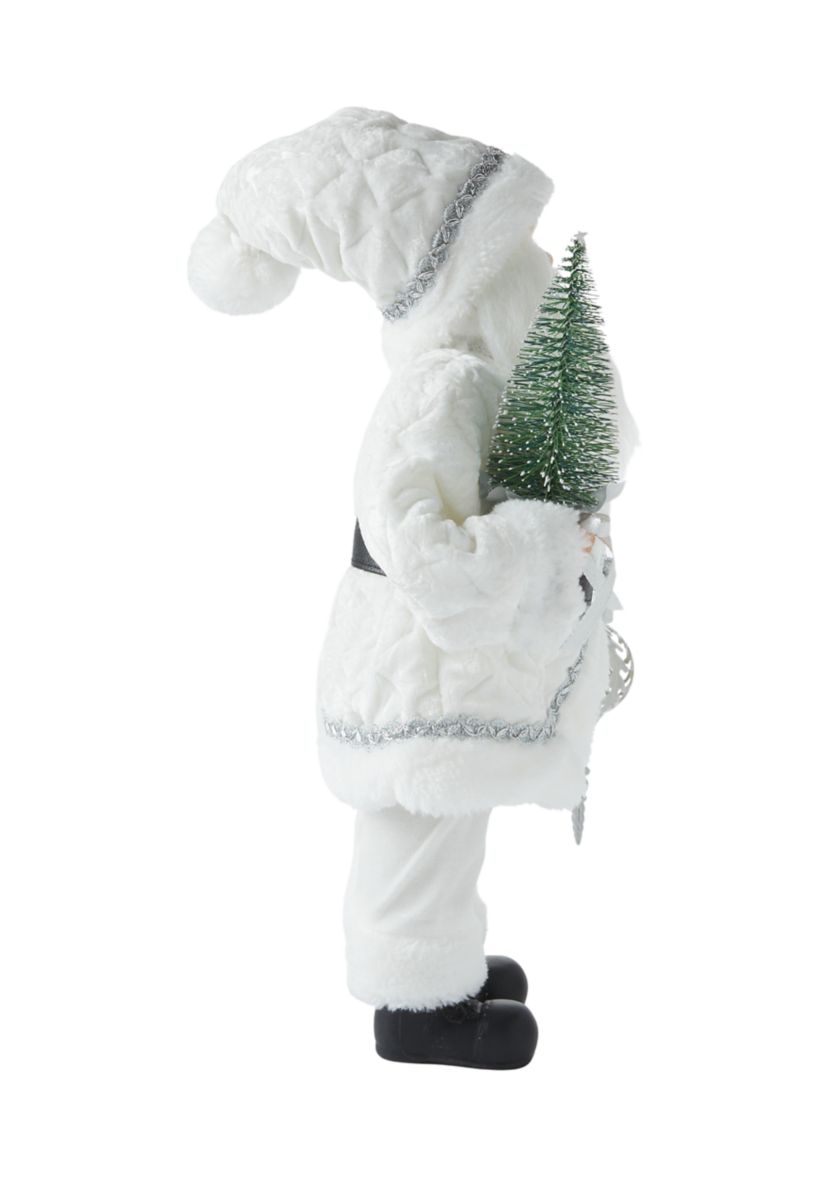 White Silver Santa Figurine