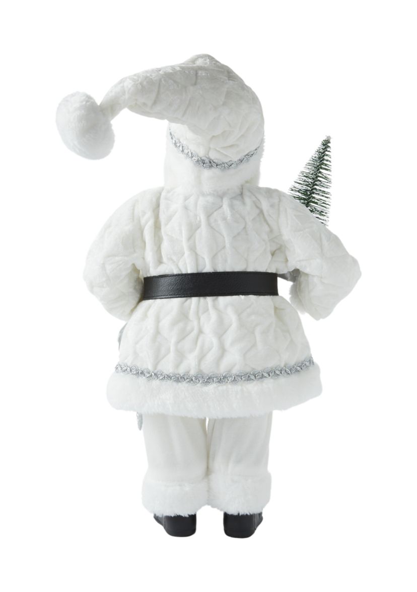 White Silver Santa Figurine