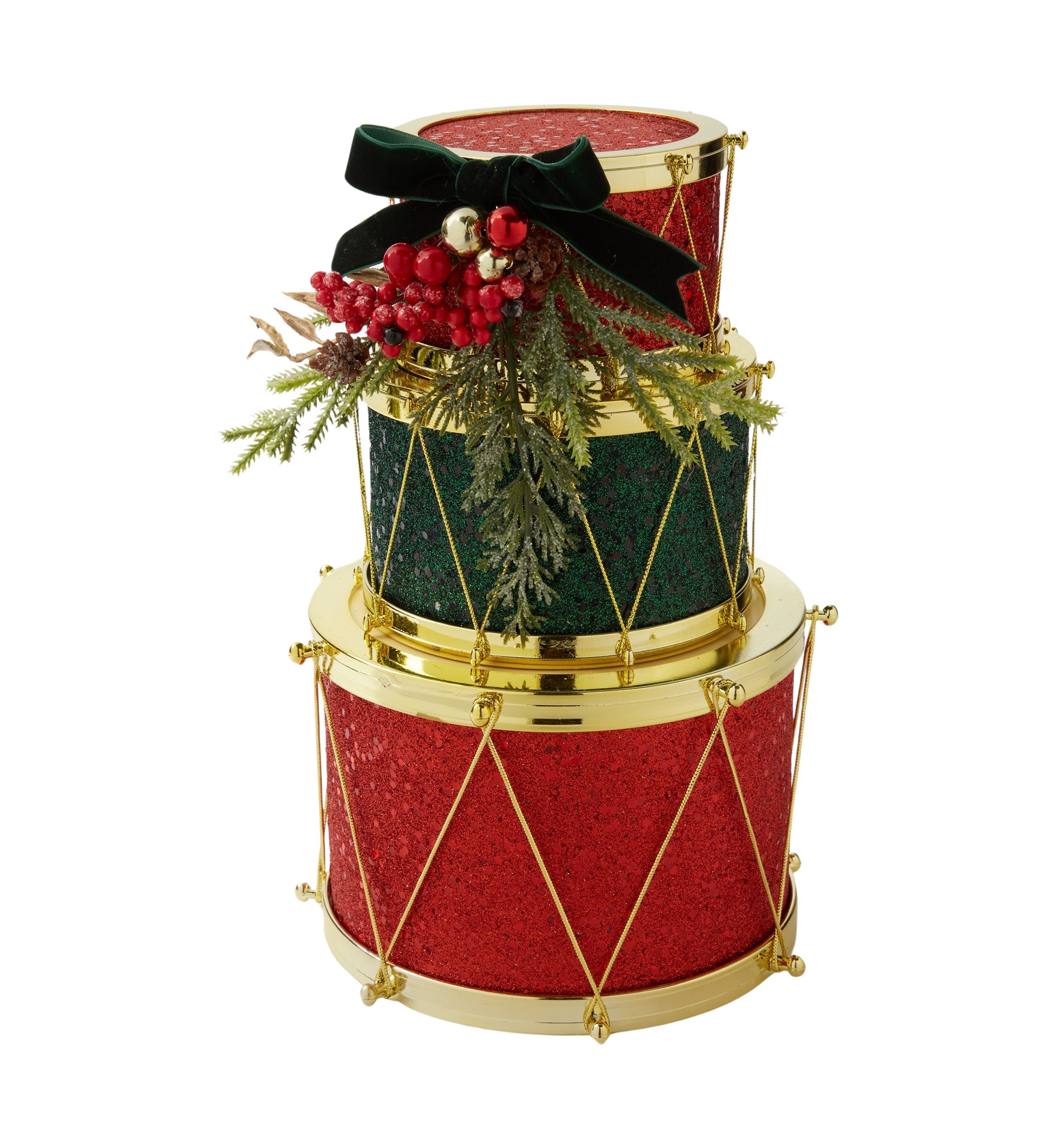 3 Tier Decorative Drum Stack Decoration