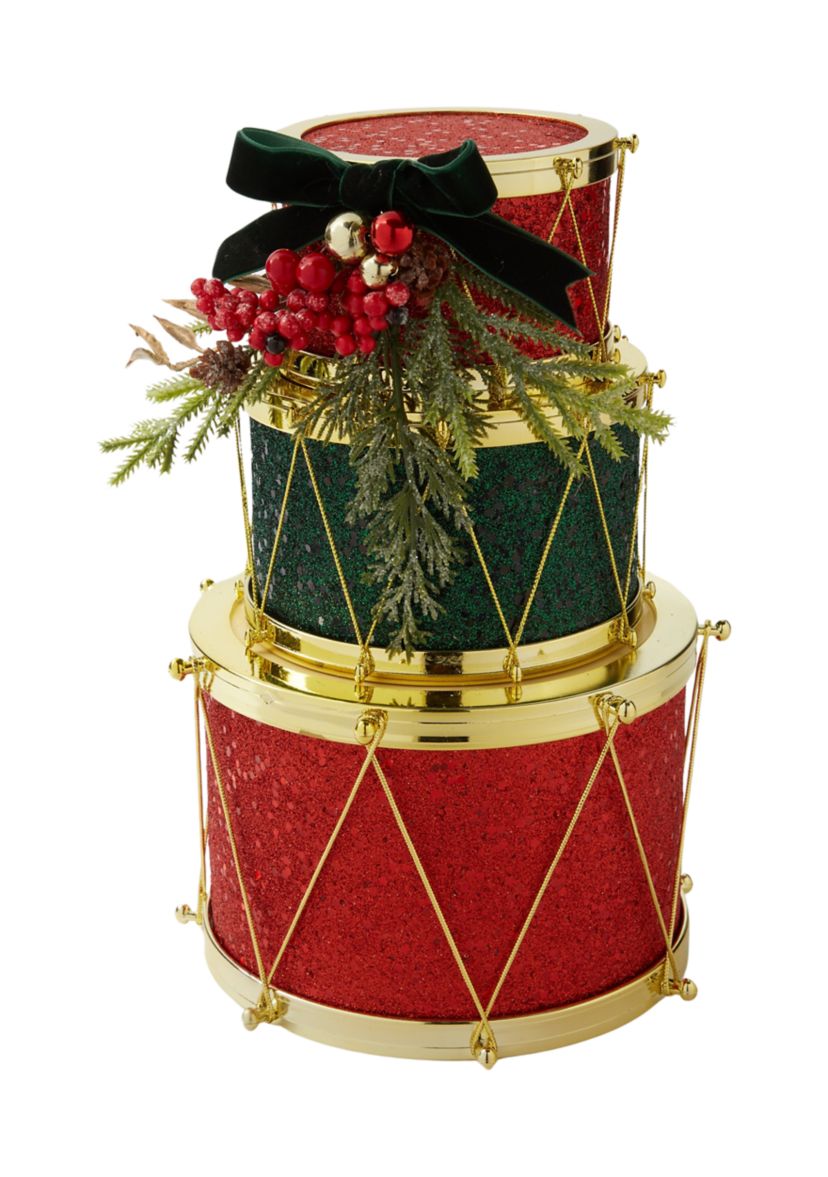 3 Tier Decorative Drum Stack Decoration