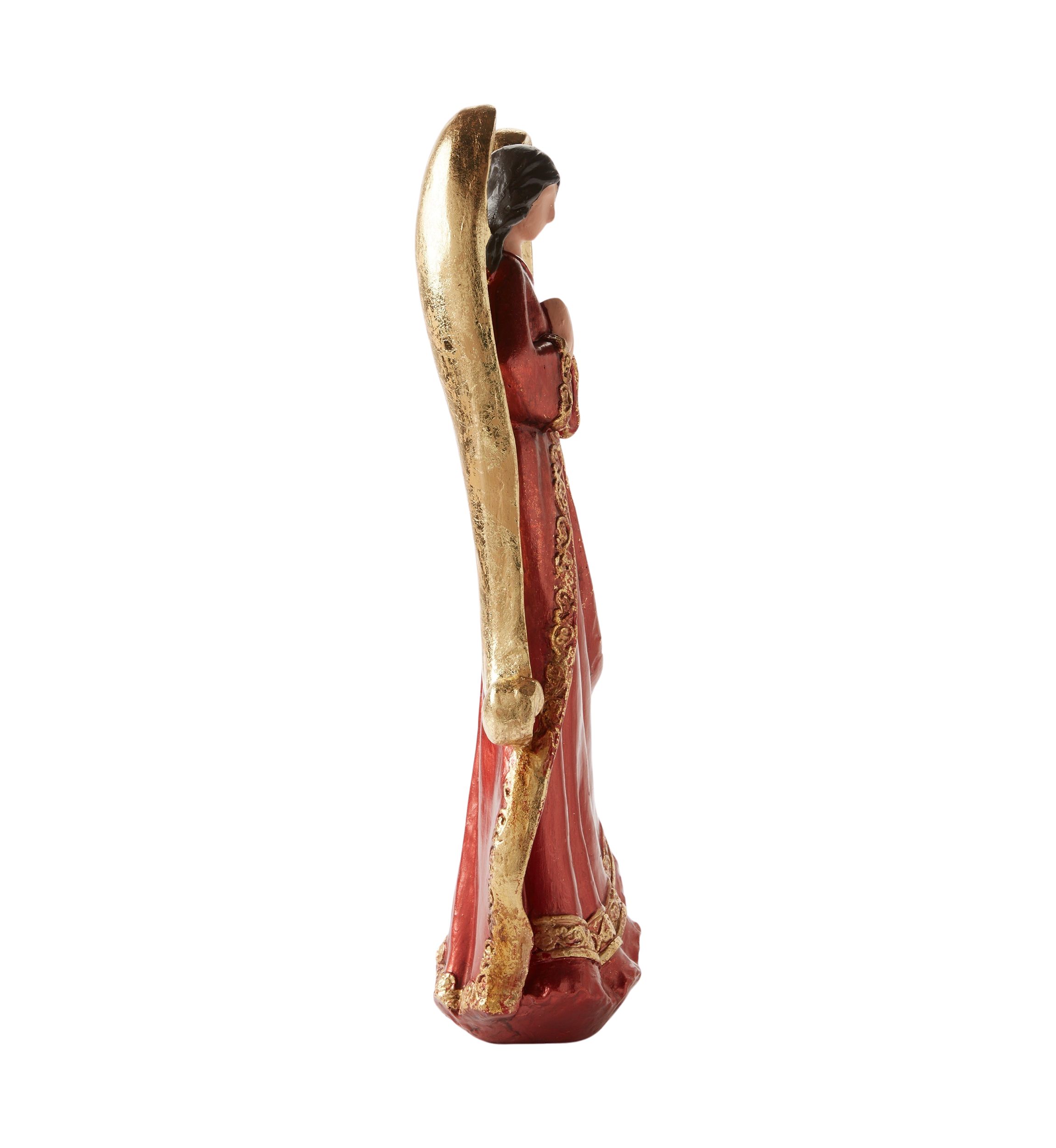 Large Red and Gold Angel Figurine