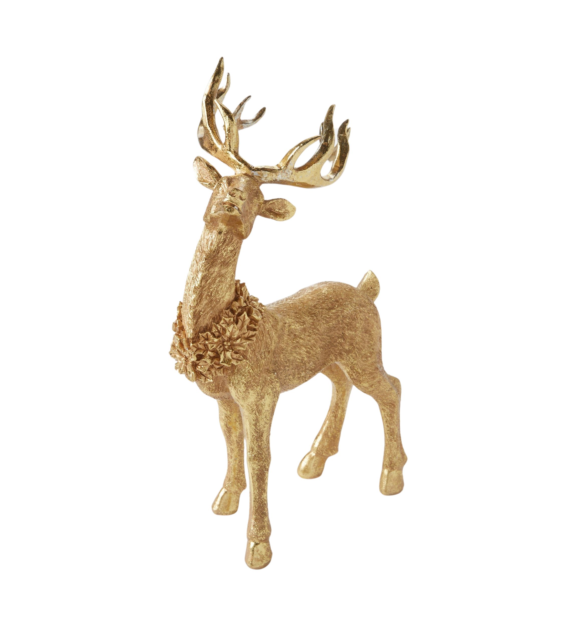 Metallic Standing Deer Figurine