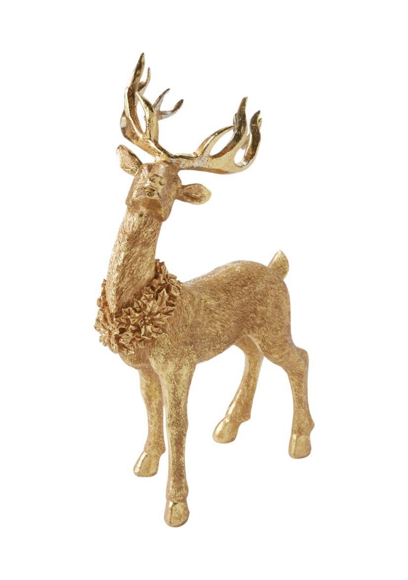 Metallic Standing Deer Figurine