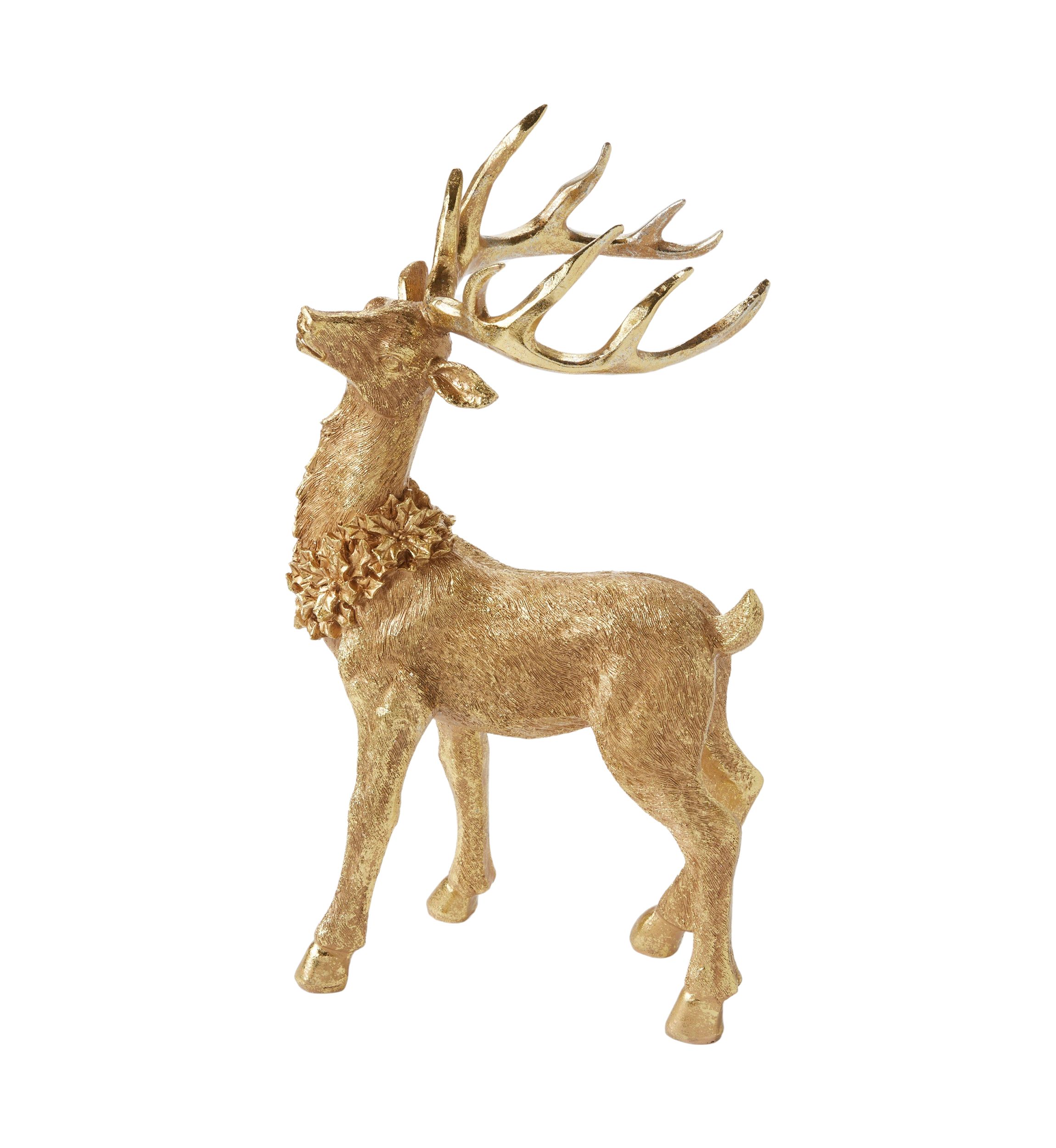Metallic Standing Deer Figurine
