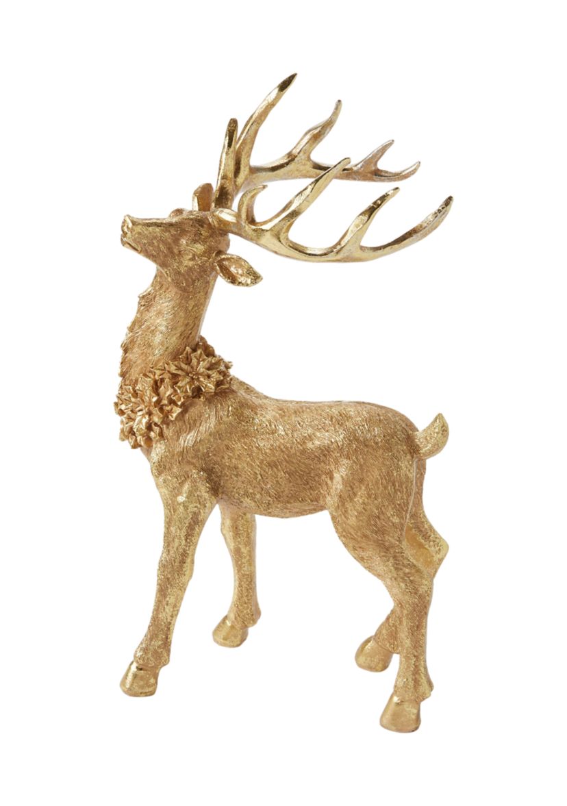 Metallic Standing Deer Figurine