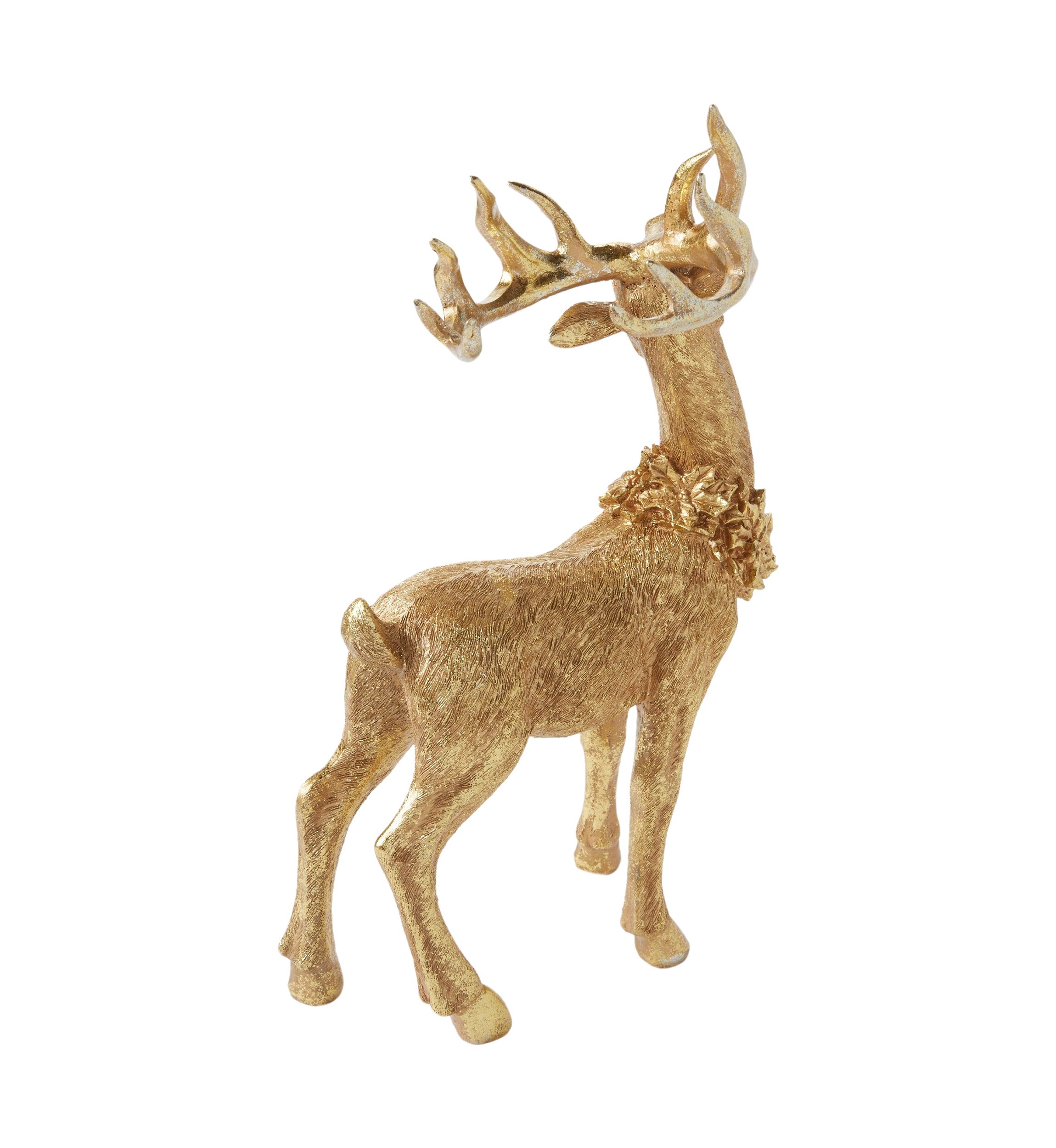 Metallic Standing Deer Figurine