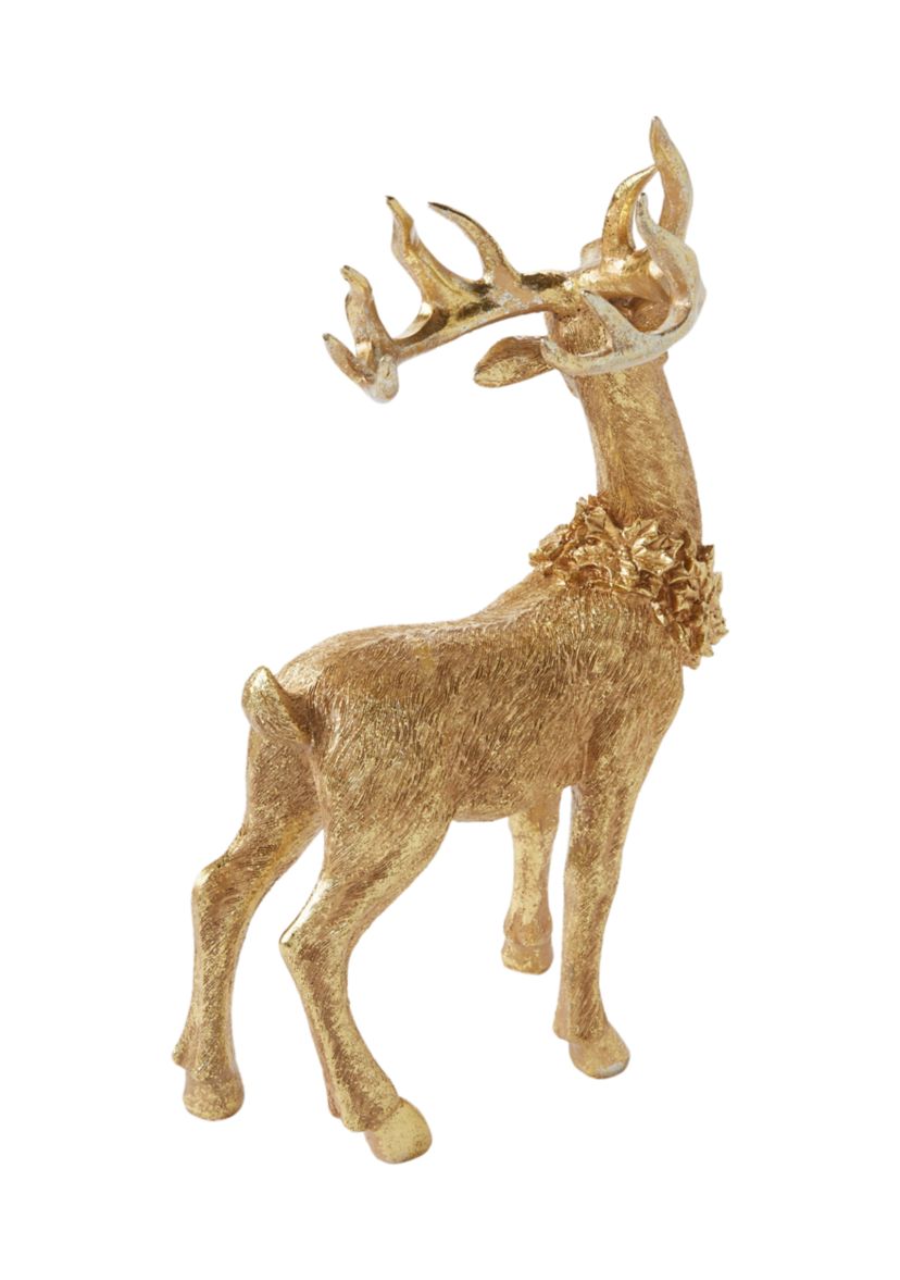 Metallic Standing Deer Figurine