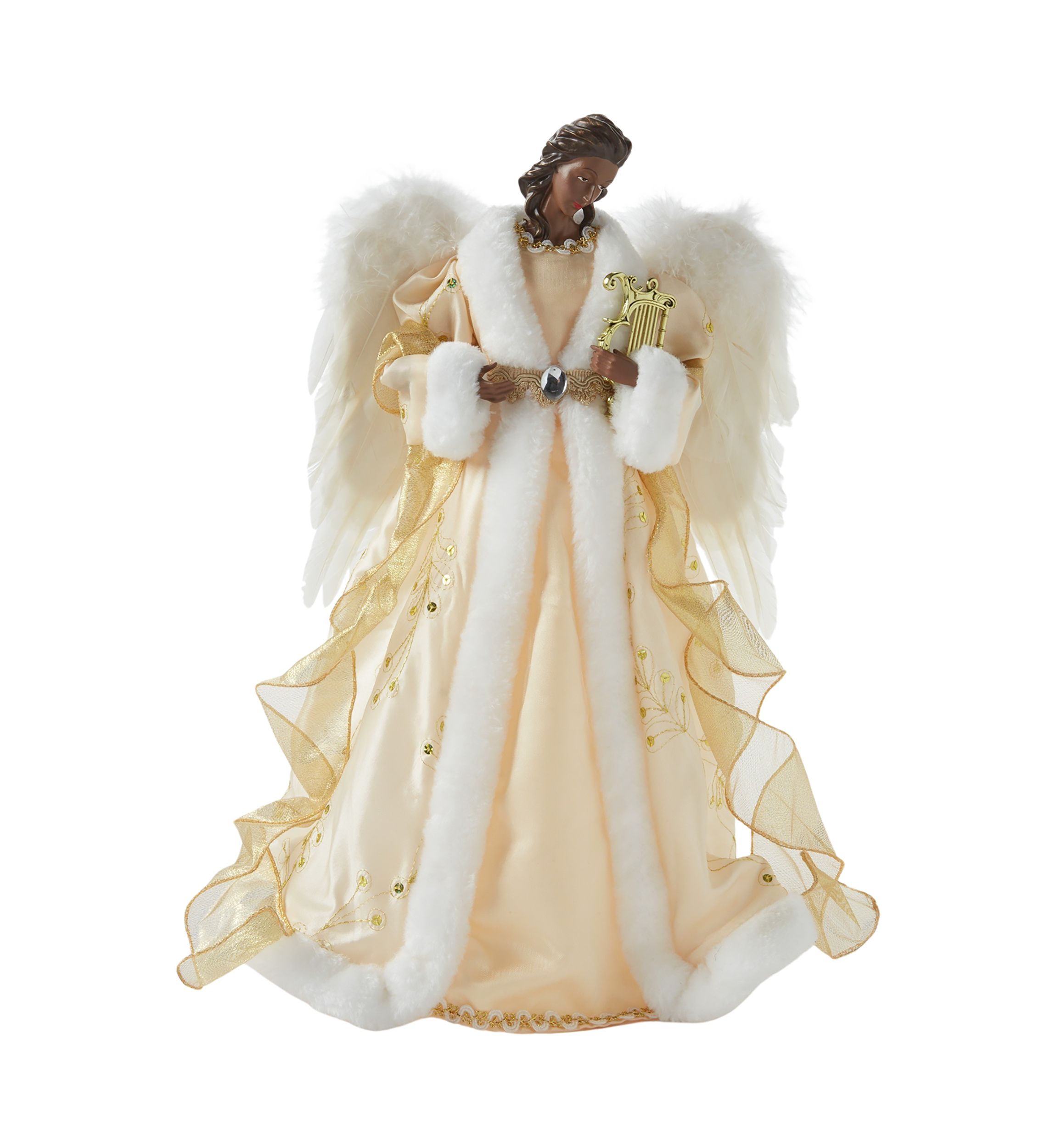 African American Gold Angel Figurine