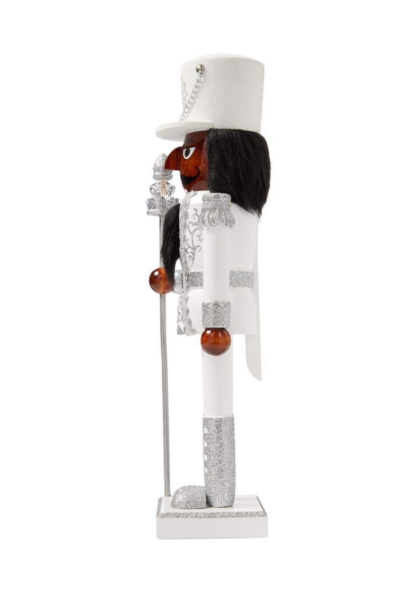 African American Silver White Nutcracker Figurine