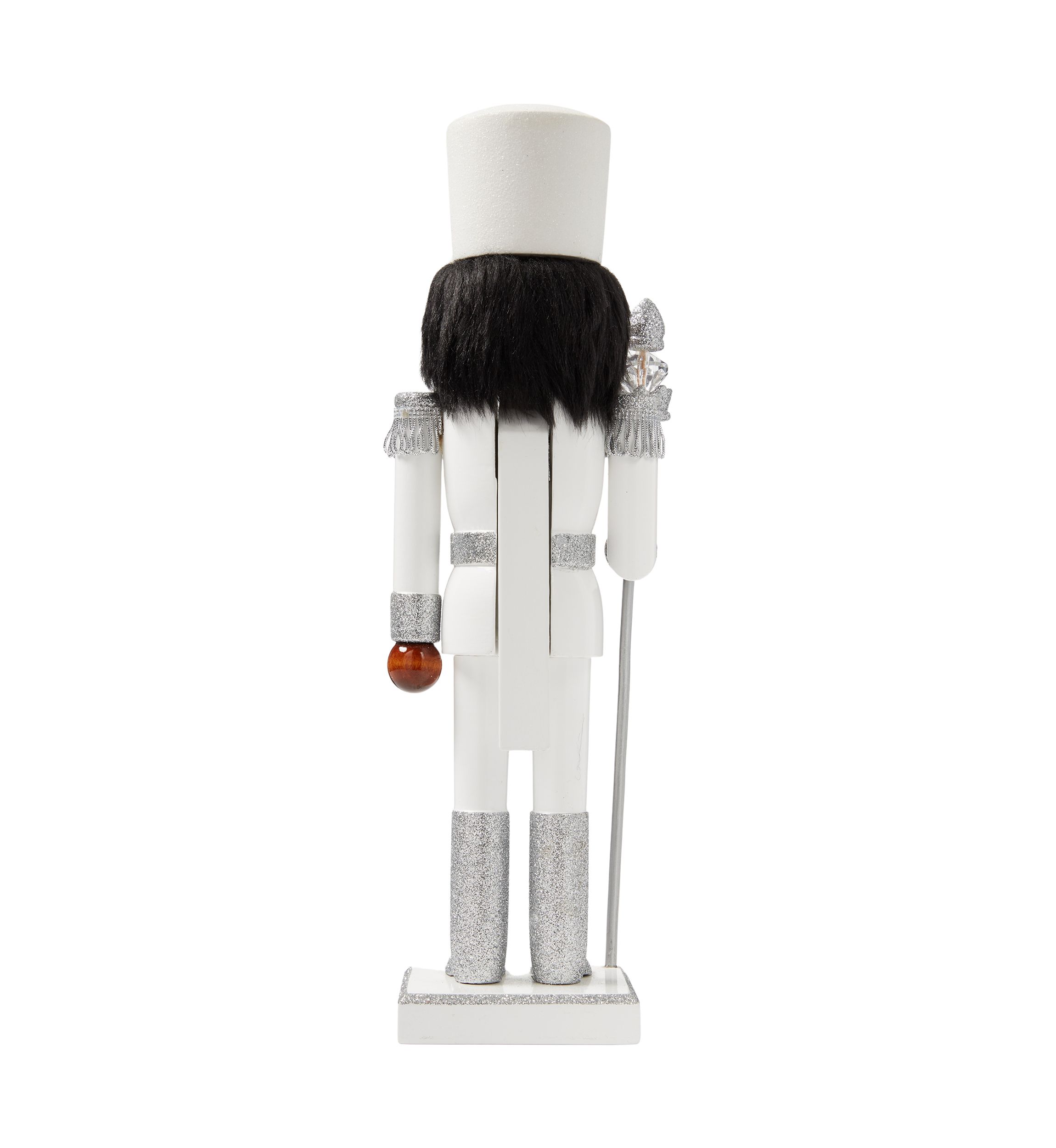 African American Silver White Nutcracker Figurine