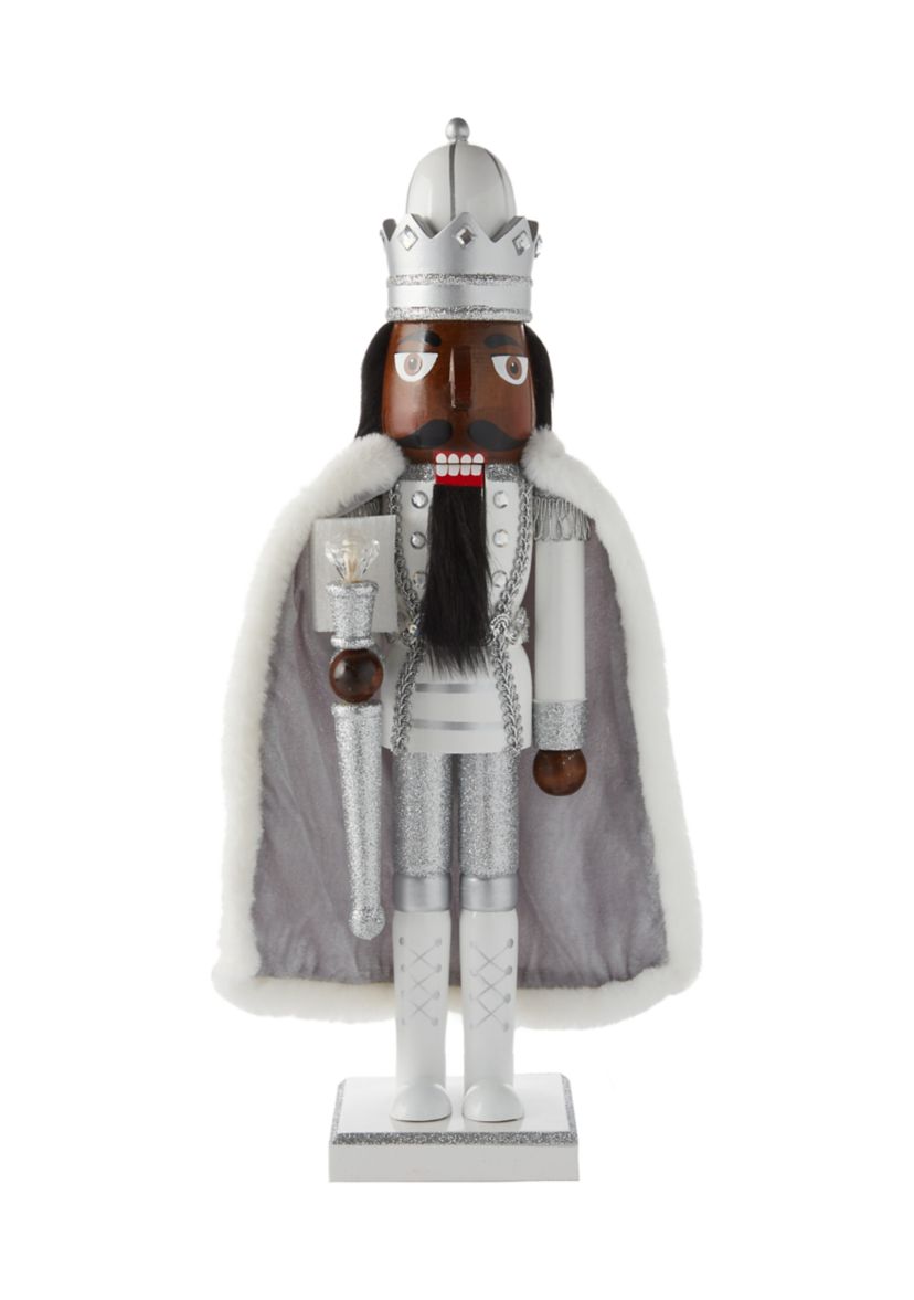 African American Silver Glitter Nutcracker