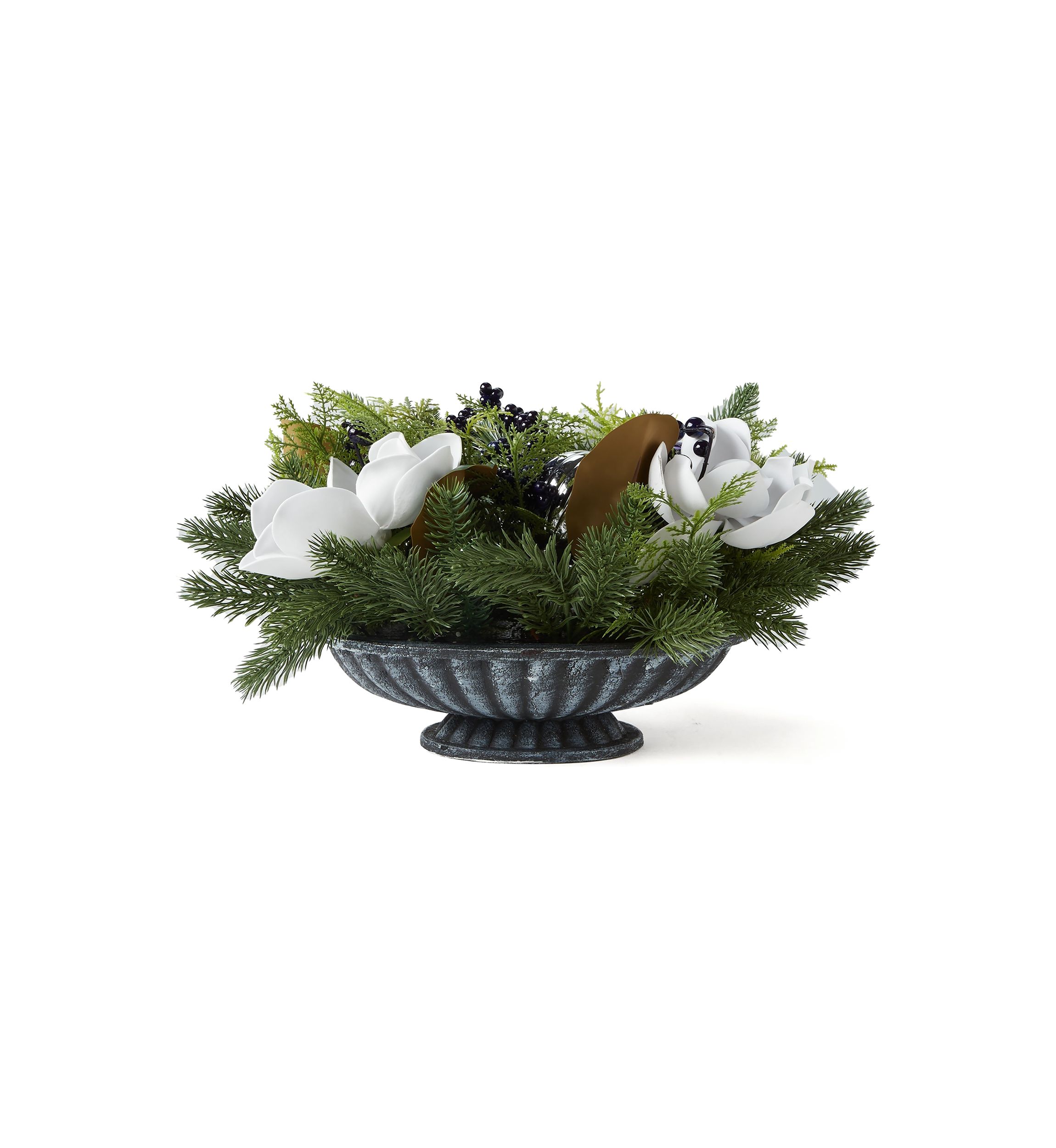 Faux Magnolia and Greenery Centerpiece 