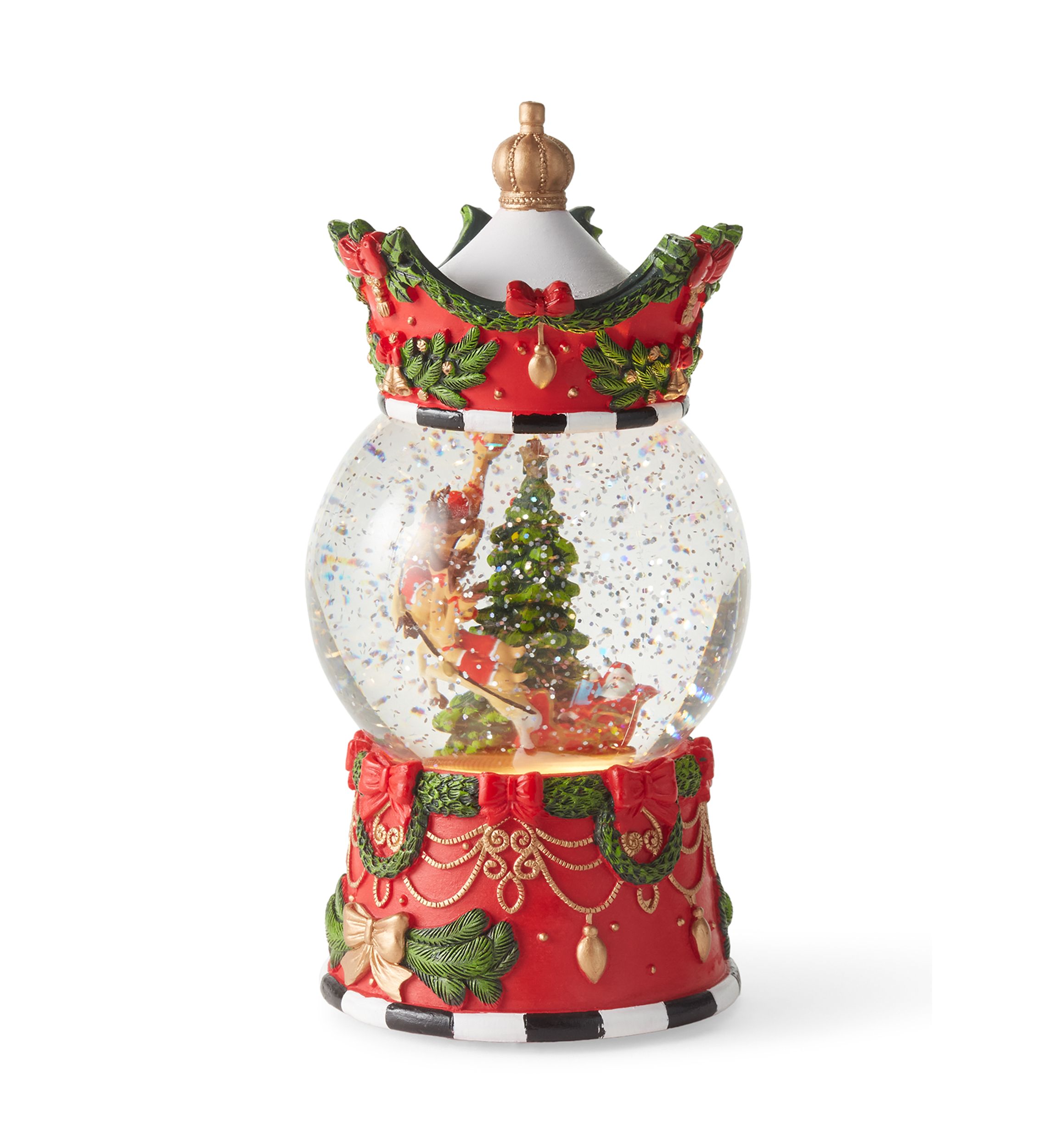 Light-Up Santas Sleigh Snow Globe