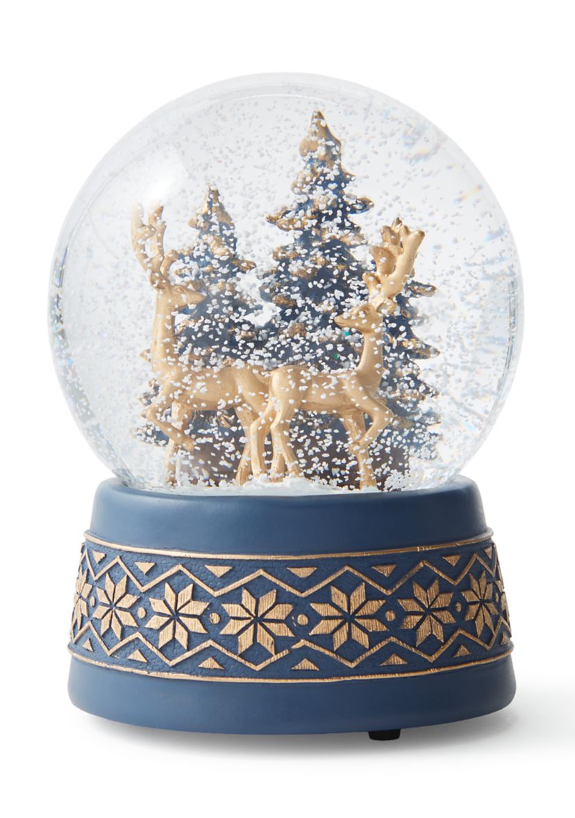 Green and Gold Deer Snow Globe