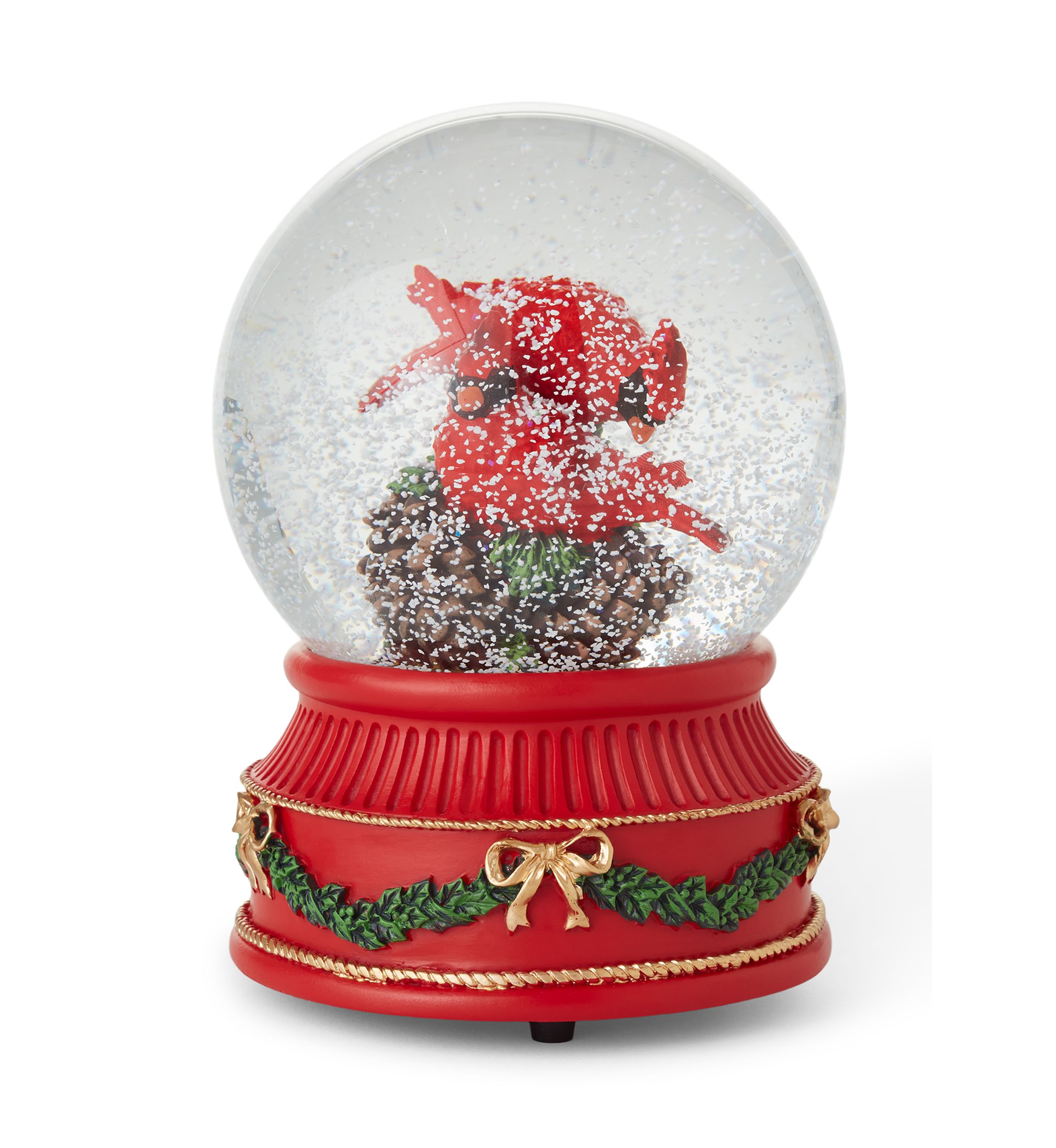 Holiday Cardinal Snow Globe 