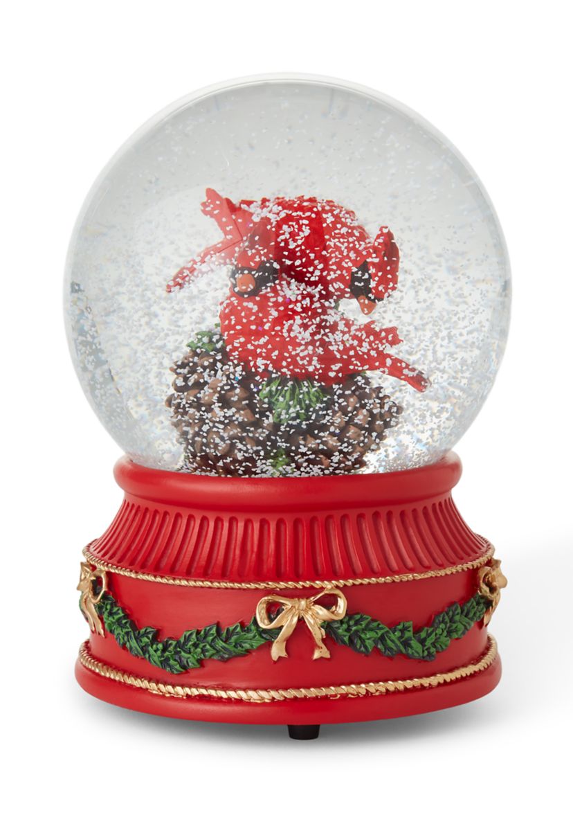 Holiday Cardinal Snow Globe 