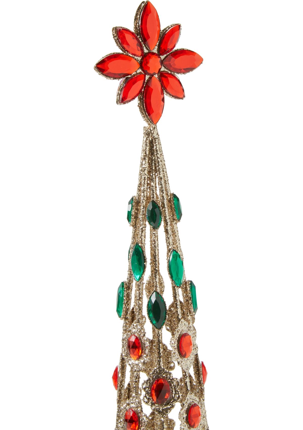 Large Red & Green Jeweled Glitter Tree