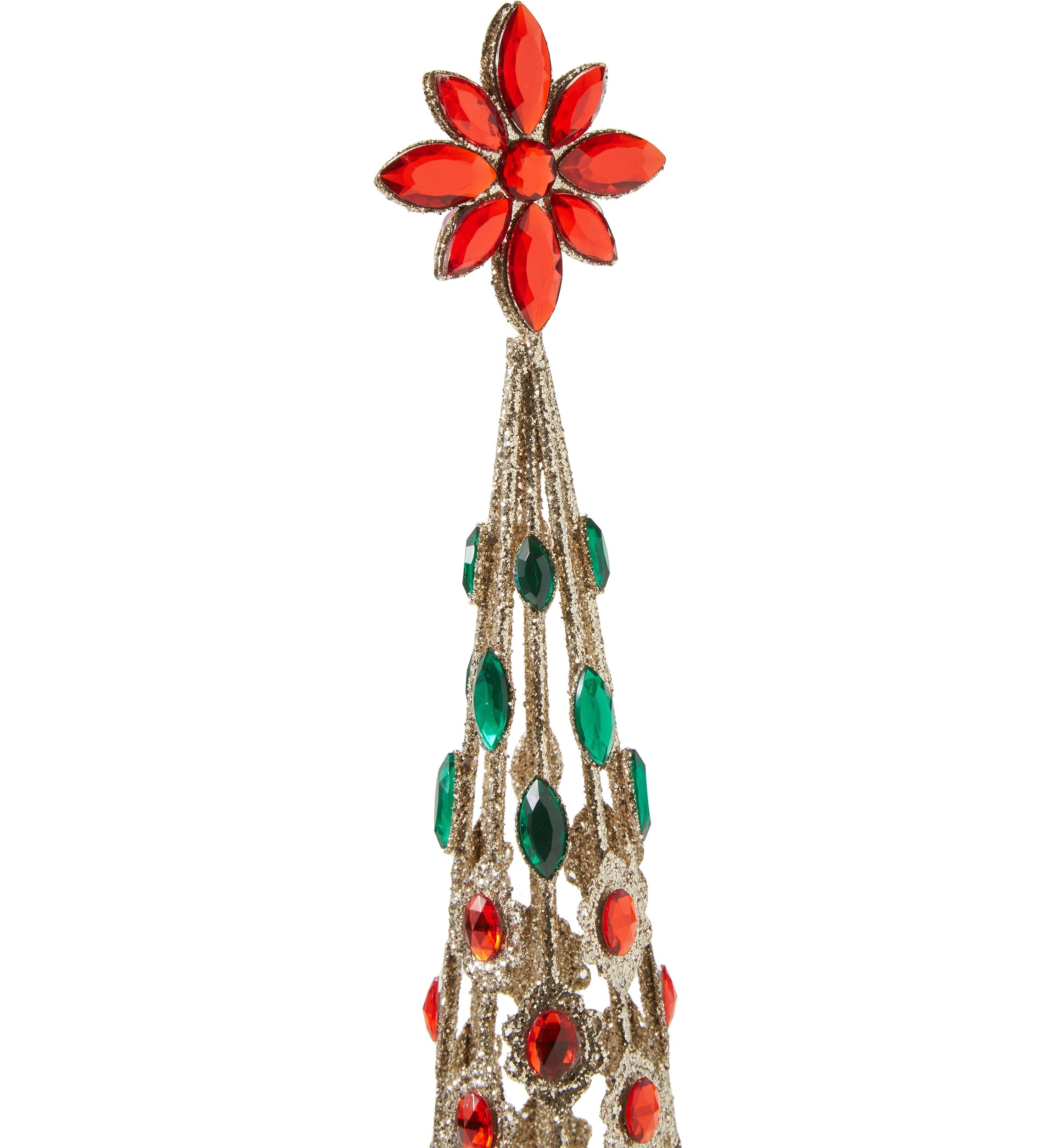 Large Red & Green Jeweled Glitter Tree