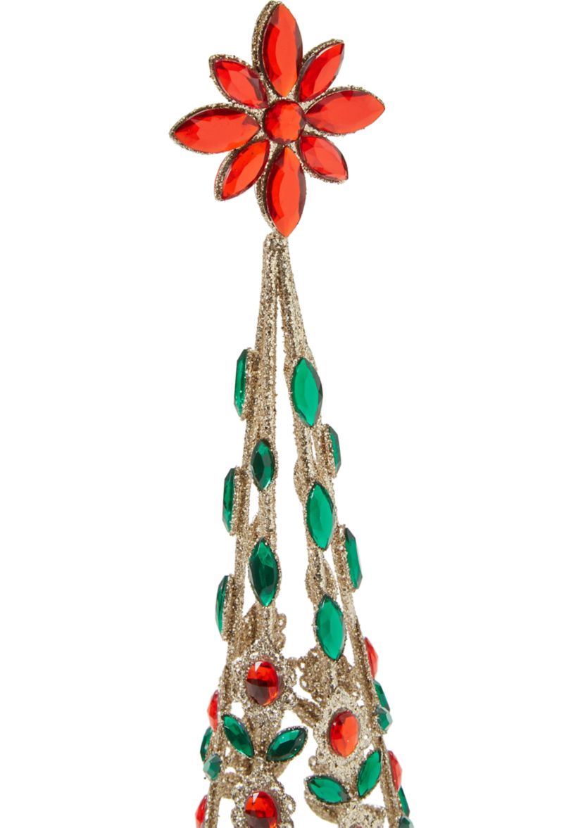 Small Red & Green Jeweled Glitter Tree