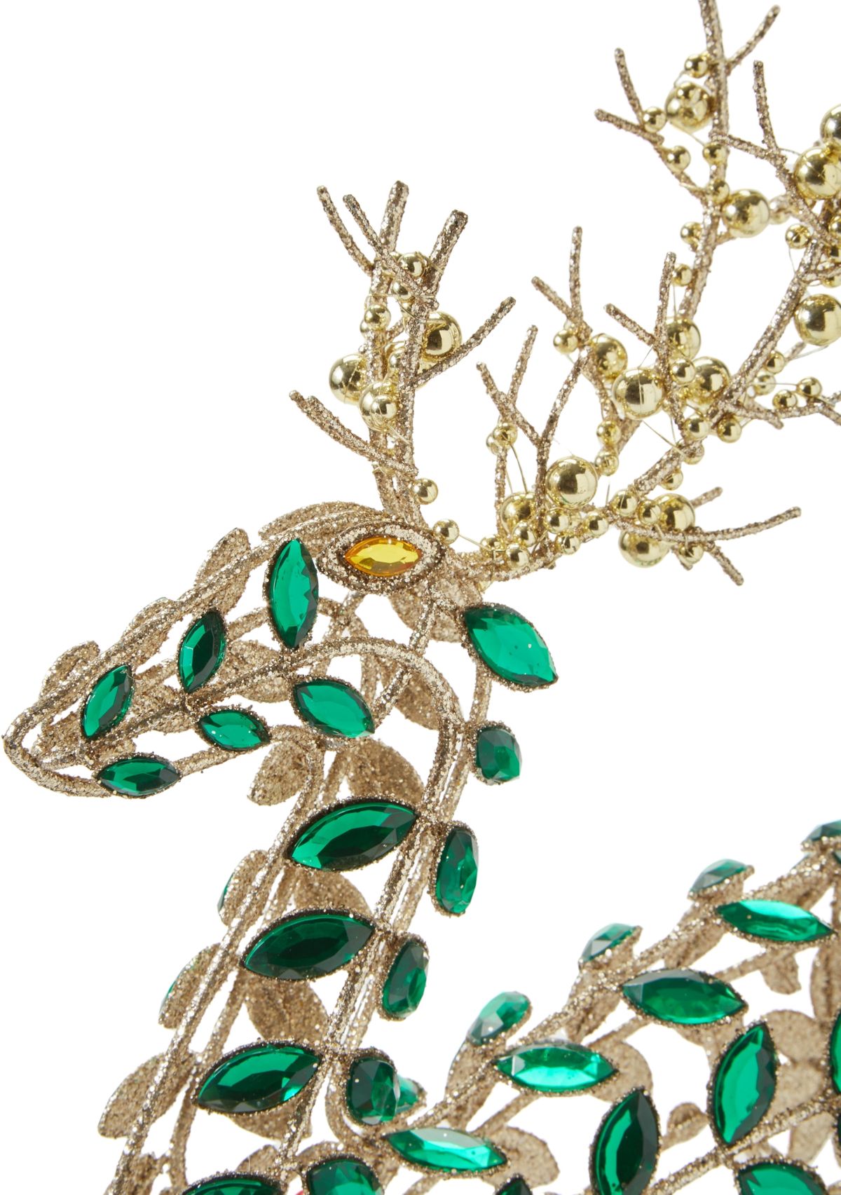 Red and Green Jeweled Glitter Standing Deer