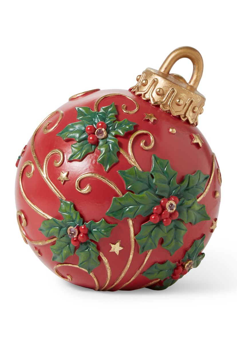 Large Holly & Gold Decorative Ornament 