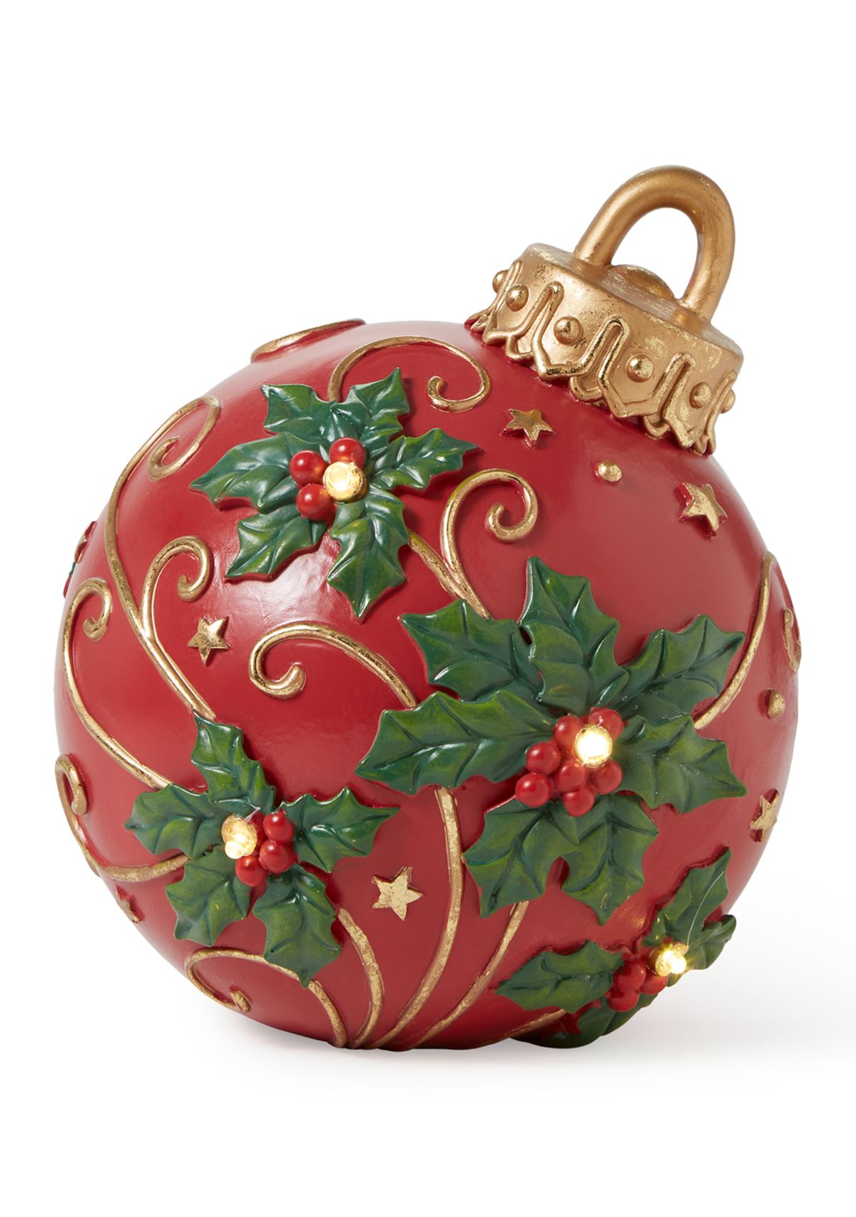 Large Holly & Gold Decorative Ornament 