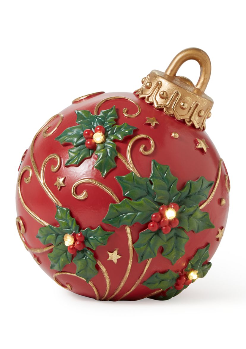 Large Holly & Gold Decorative Ornament 