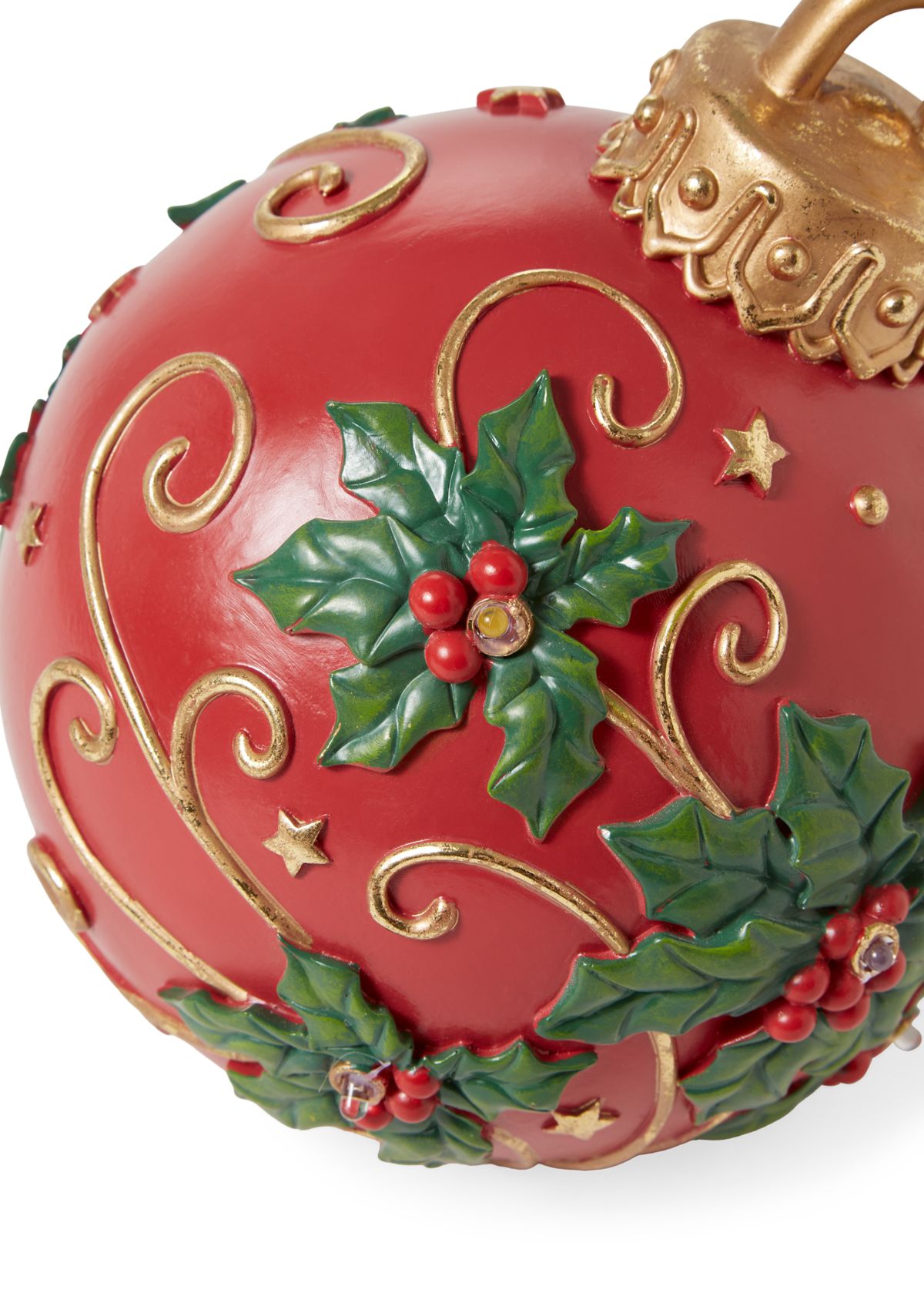 Large Holly & Gold Decorative Ornament 