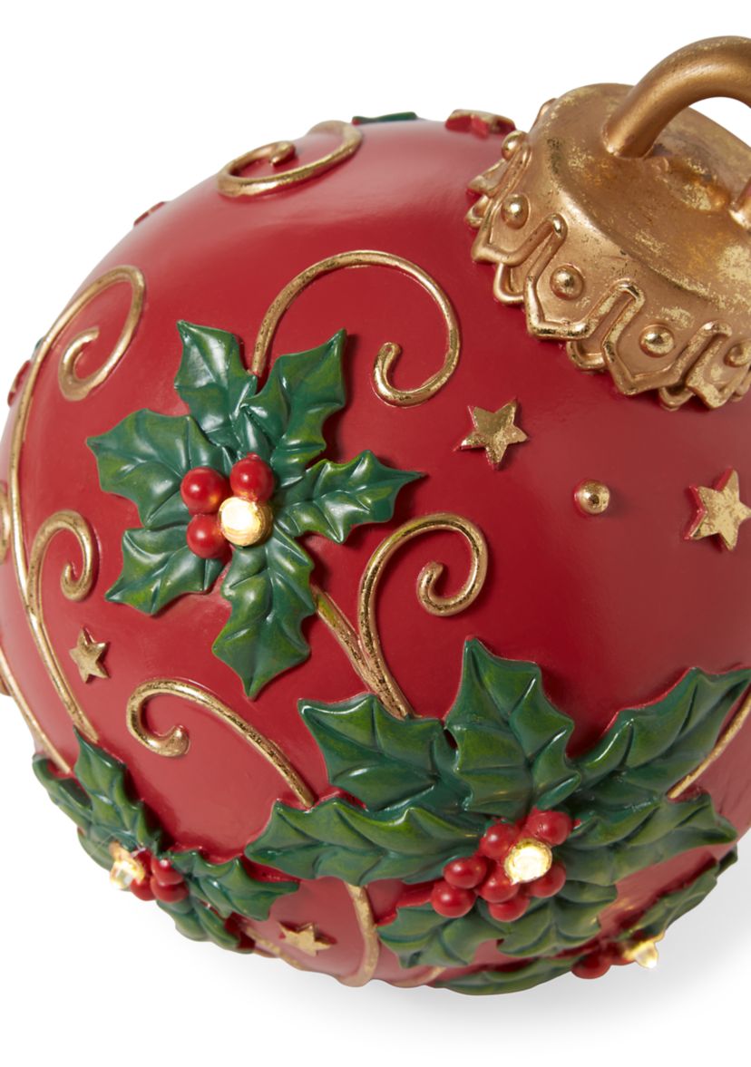 Large Holly & Gold Decorative Ornament 