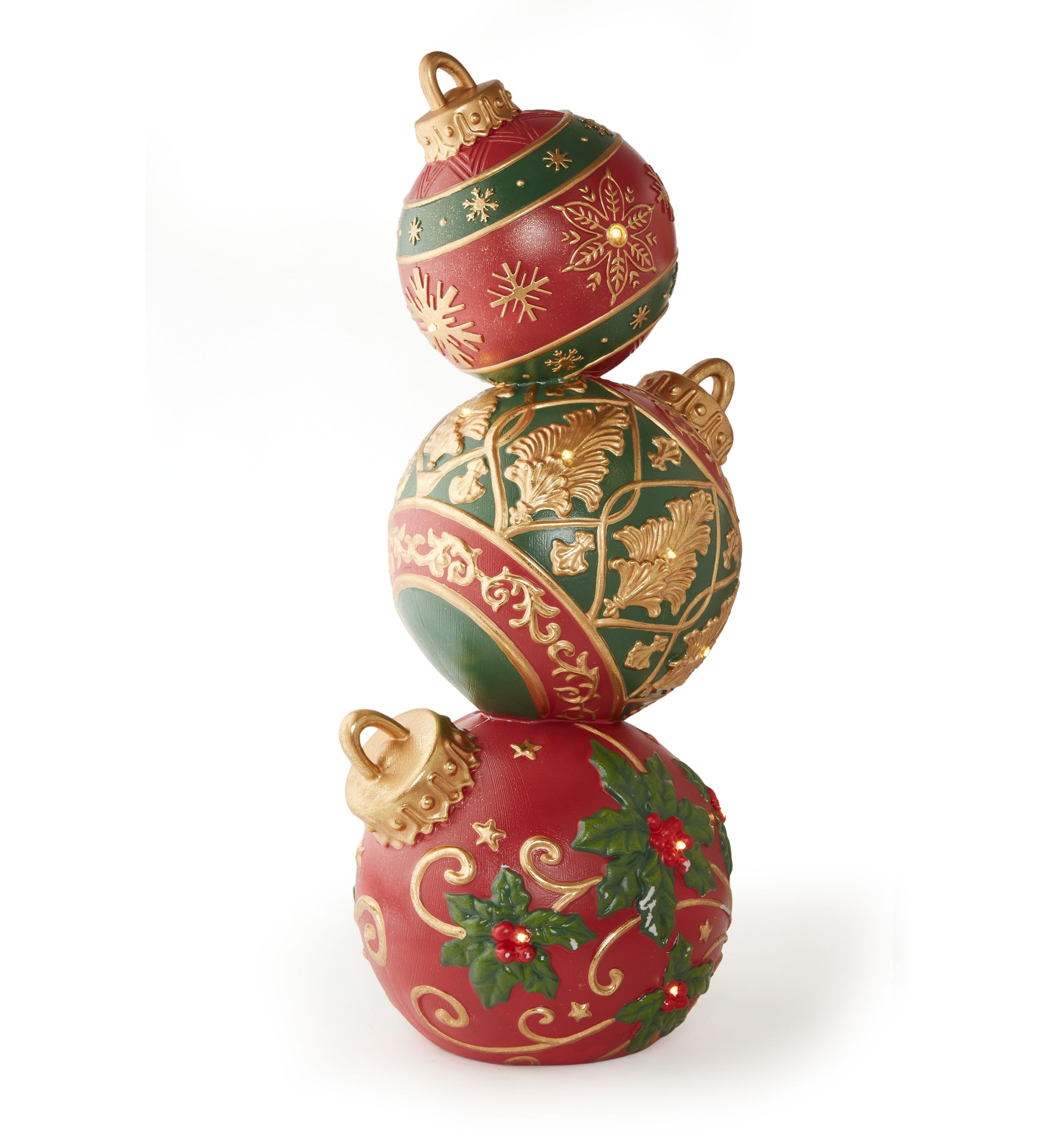 Large Ornament Light-Up Ball Stack Décor