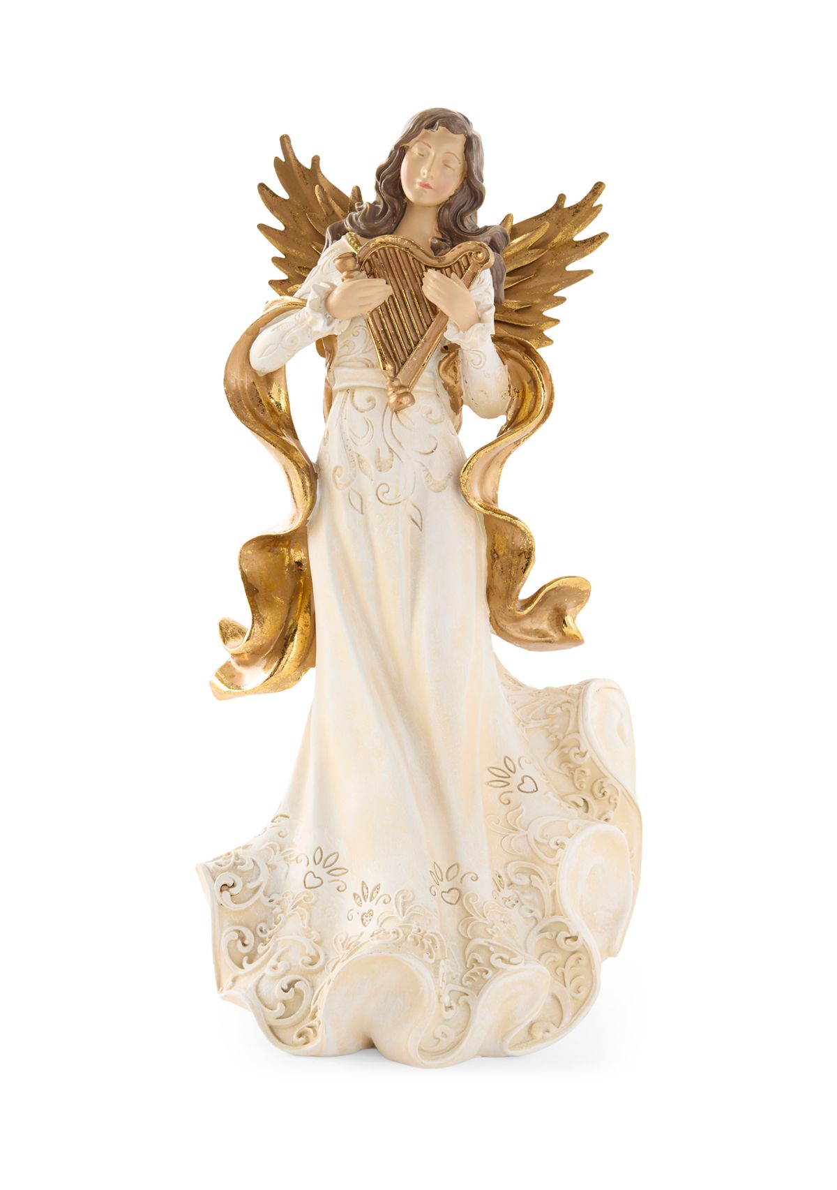 Angel with Harp Tabletop Figurine Decor