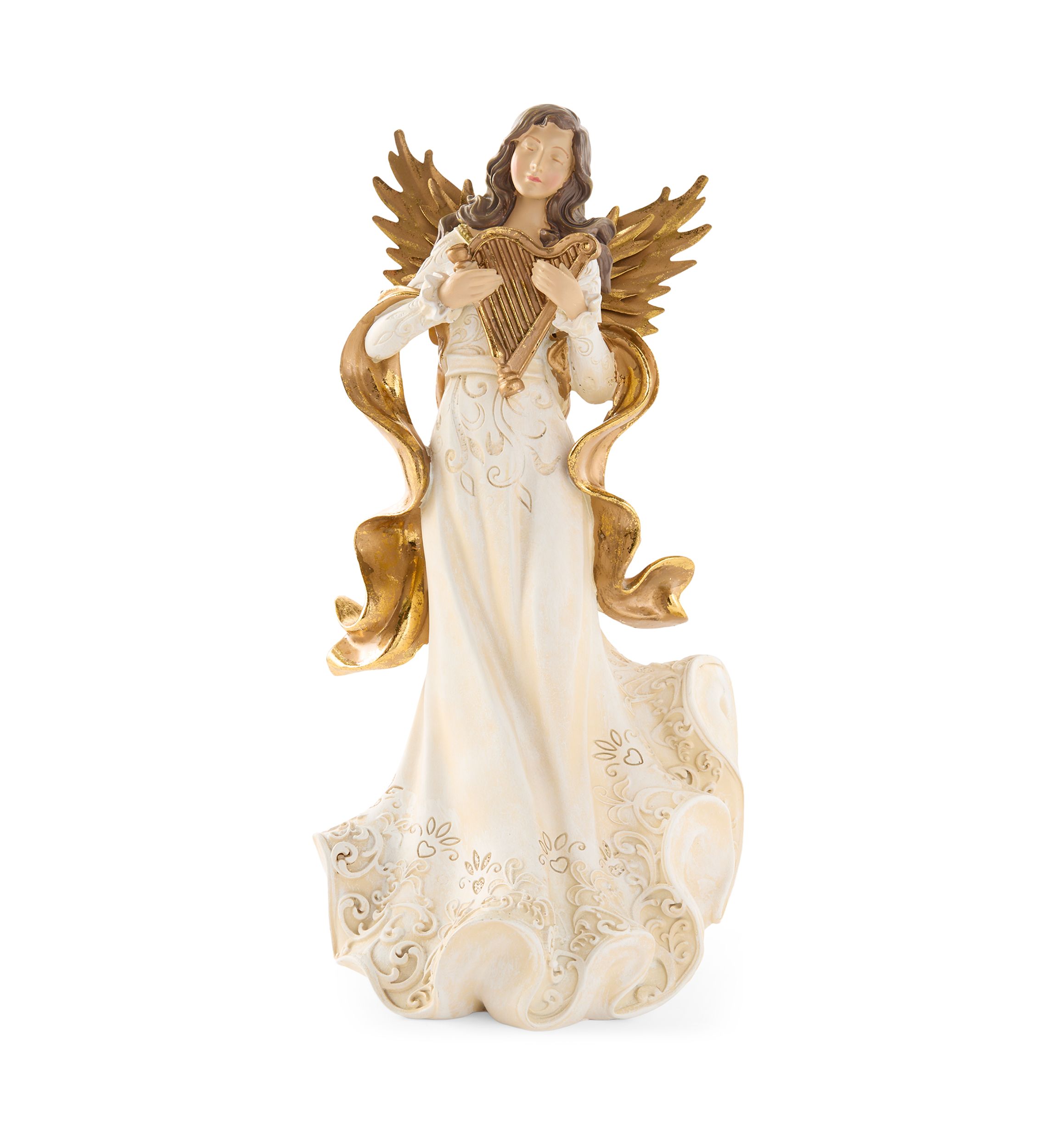 Angel with Harp Tabletop Figurine Decor