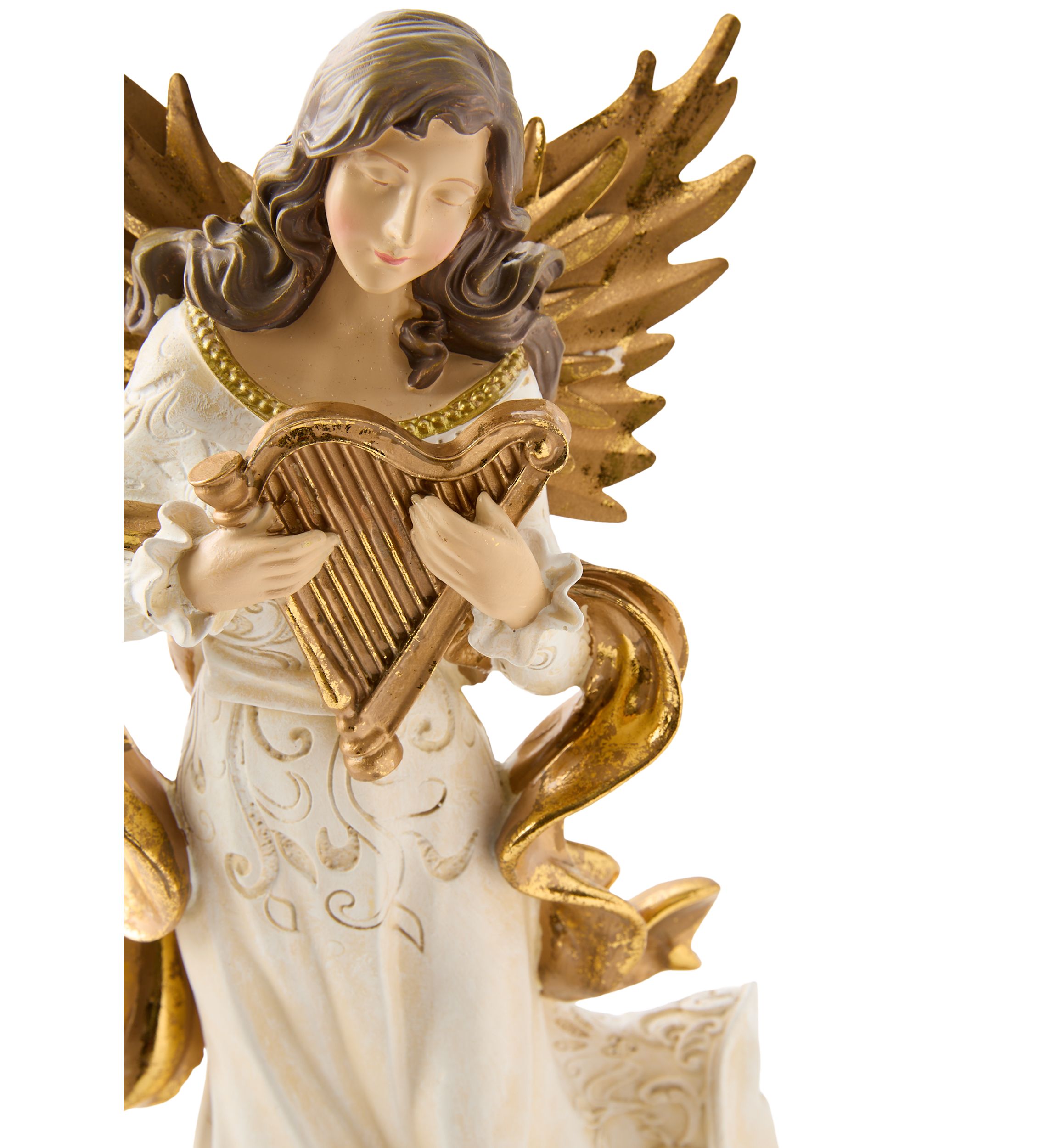 Angel with Harp Tabletop Figurine Decor