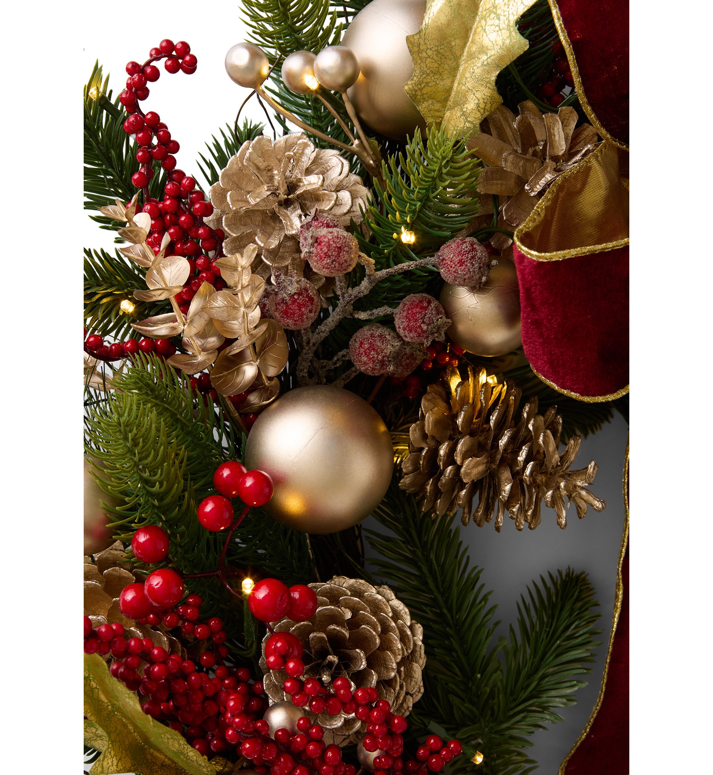 Pre-Lit Bourdeaux Wreath