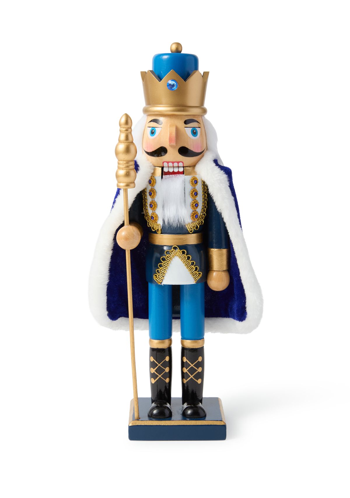 Blue Crown and Cape Wooden Nutcracker