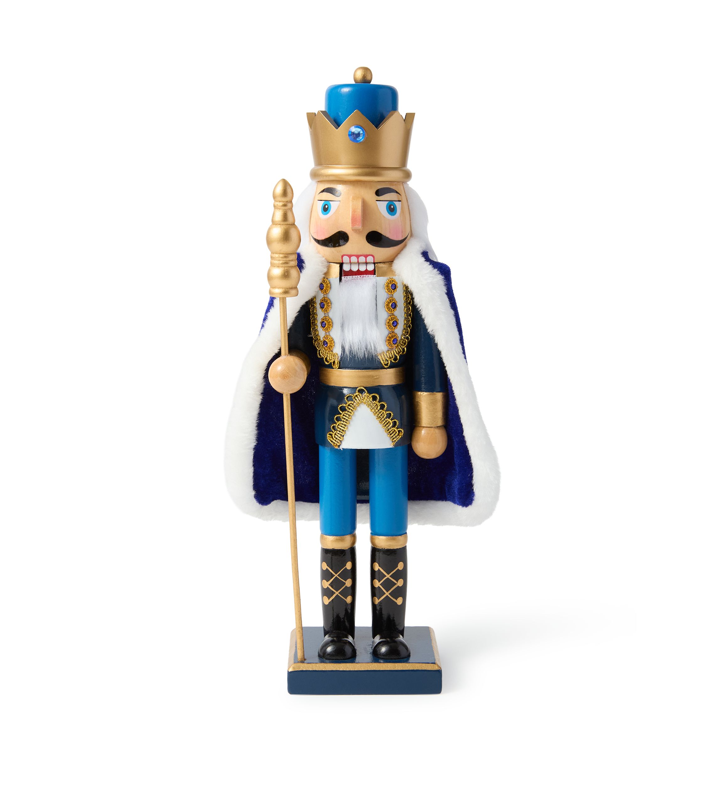 Blue Crown and Cape Wooden Nutcracker