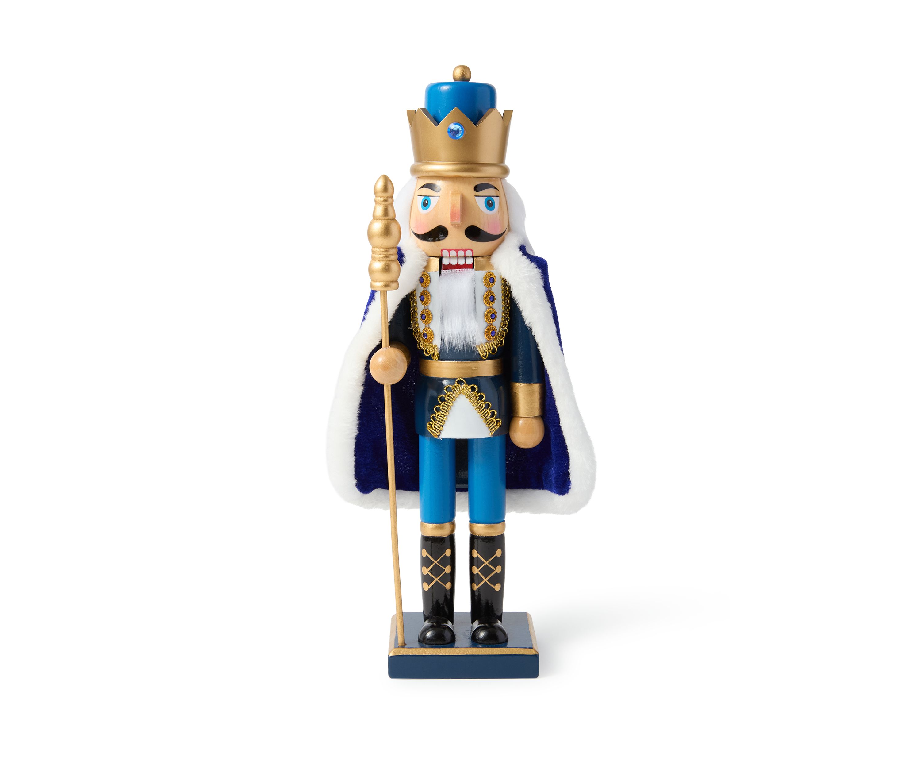 Blue Crown and Cape Wooden Nutcracker