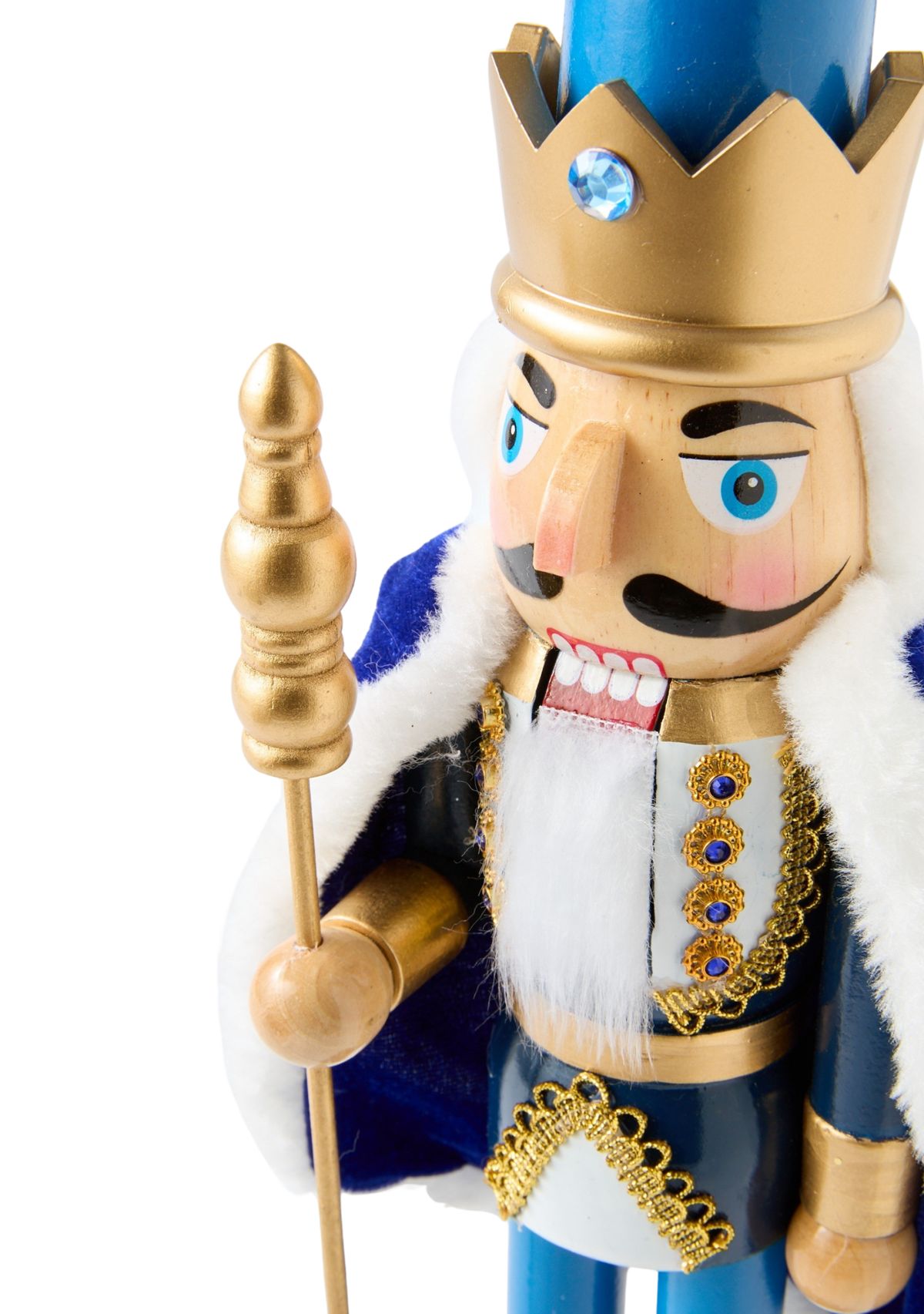 Blue Crown and Cape Wooden Nutcracker