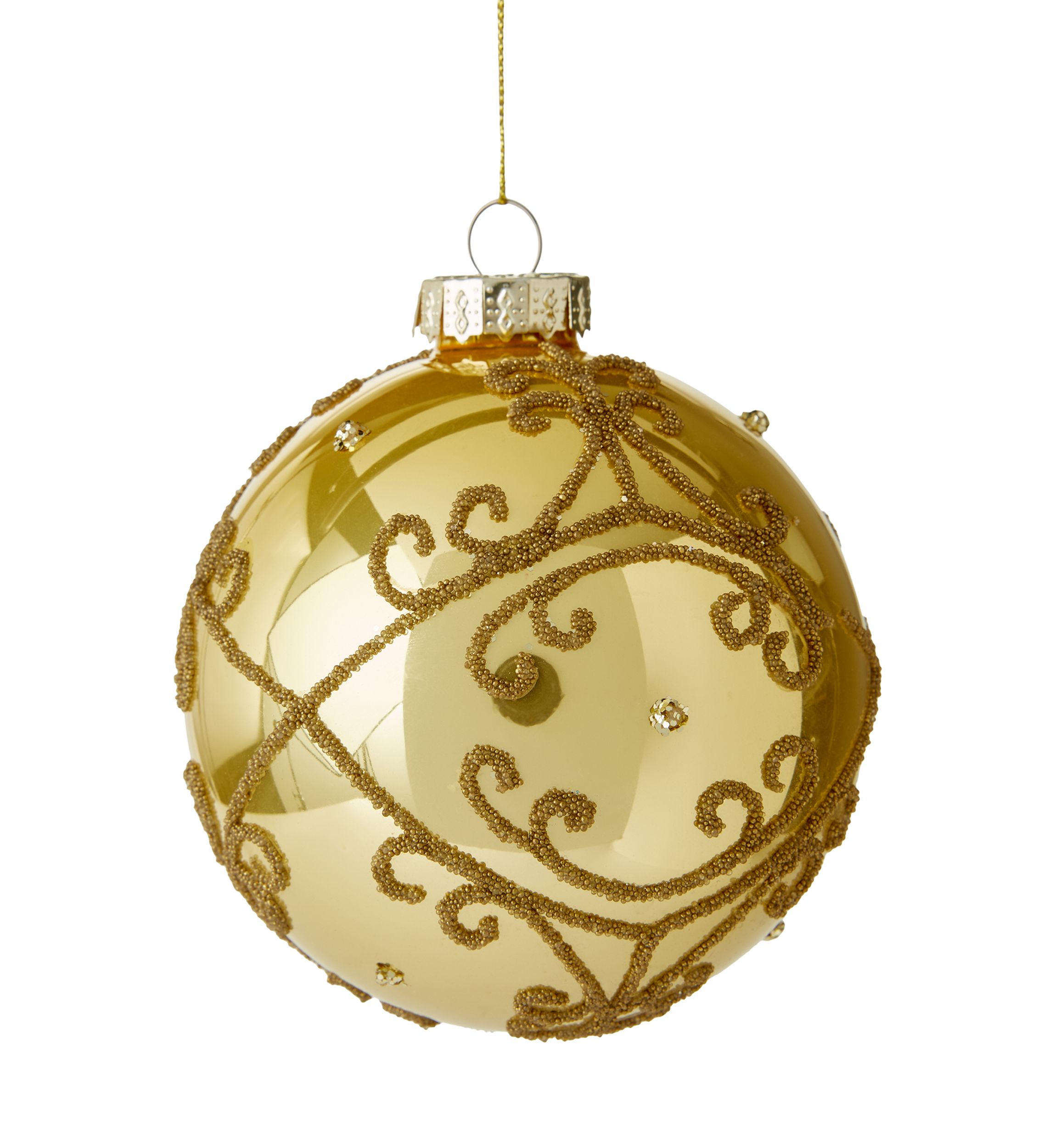 Gold Embellished Ball Ornament
